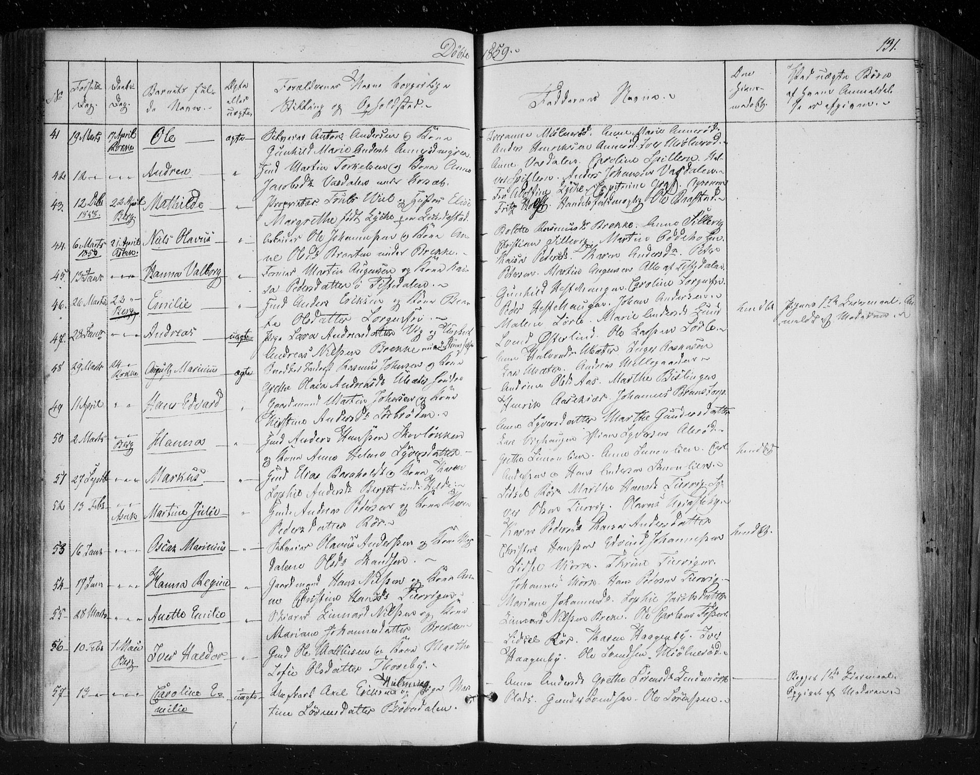 Berg prestekontor Kirkebøker, AV/SAO-A-10902/F/Fa/L0004: Parish register (official) no. I 4, 1843-1860, p. 131