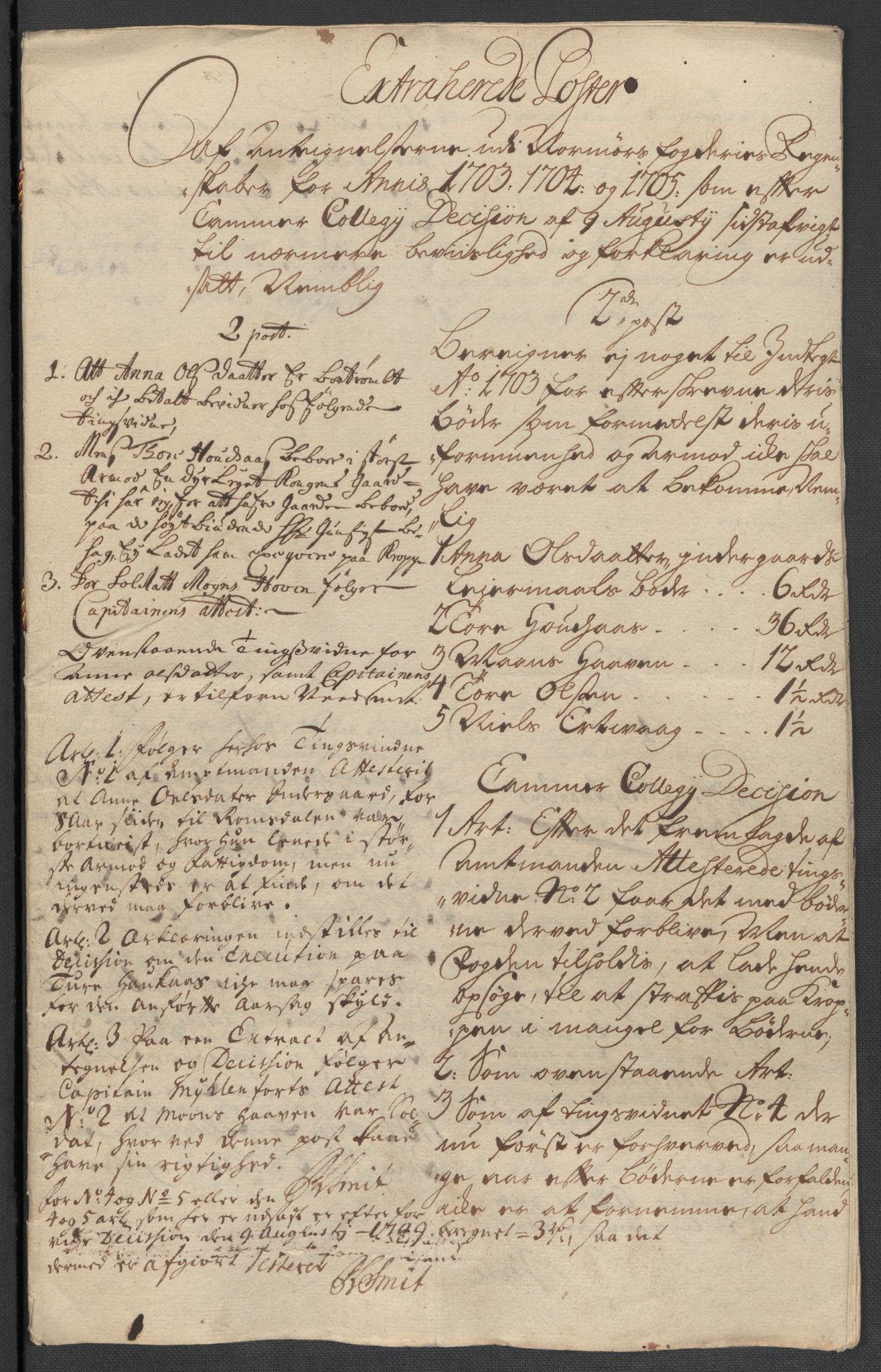 Rentekammeret inntil 1814, Reviderte regnskaper, Fogderegnskap, RA/EA-4092/R56/L3741: Fogderegnskap Nordmøre, 1705, p. 246