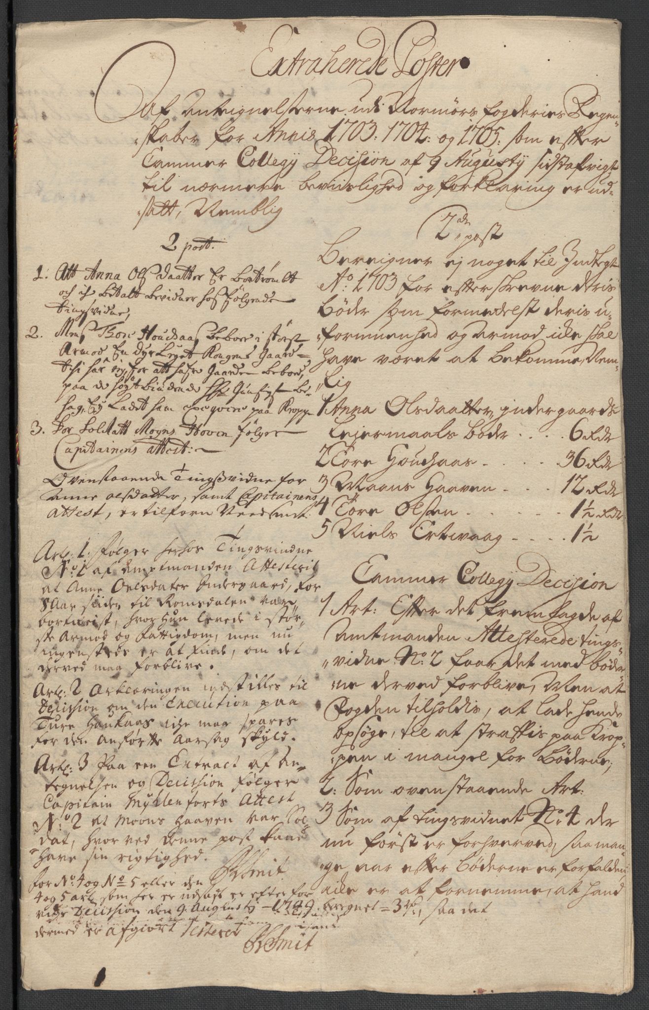 Rentekammeret inntil 1814, Reviderte regnskaper, Fogderegnskap, AV/RA-EA-4092/R56/L3741: Fogderegnskap Nordmøre, 1705, p. 246