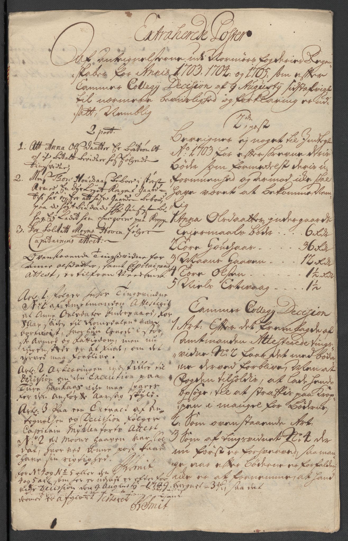 Rentekammeret inntil 1814, Reviderte regnskaper, Fogderegnskap, AV/RA-EA-4092/R56/L3741: Fogderegnskap Nordmøre, 1705, p. 246