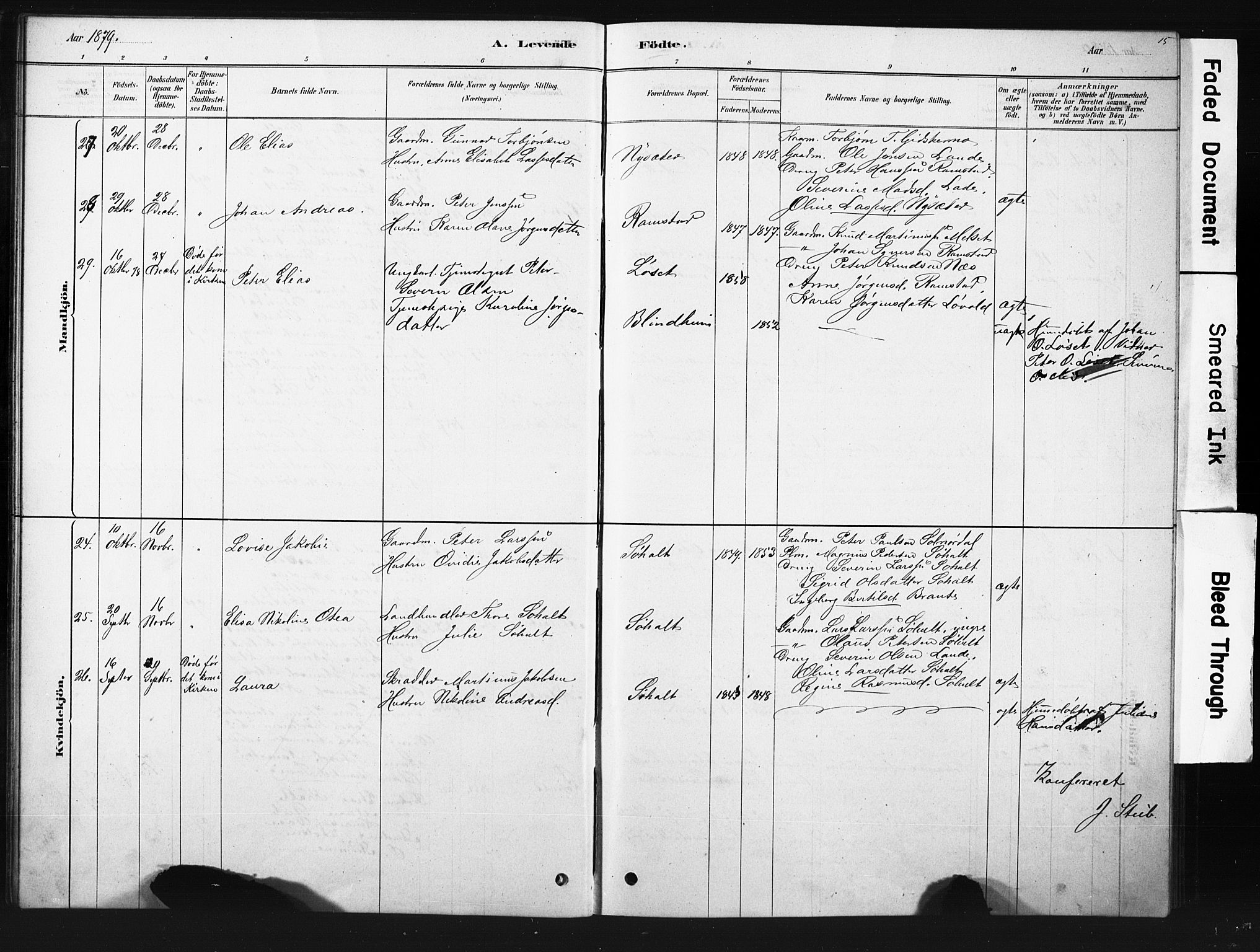 Ministerialprotokoller, klokkerbøker og fødselsregistre - Møre og Romsdal, SAT/A-1454/522/L0326: Parish register (copy) no. 522C05, 1878-1890, p. 15