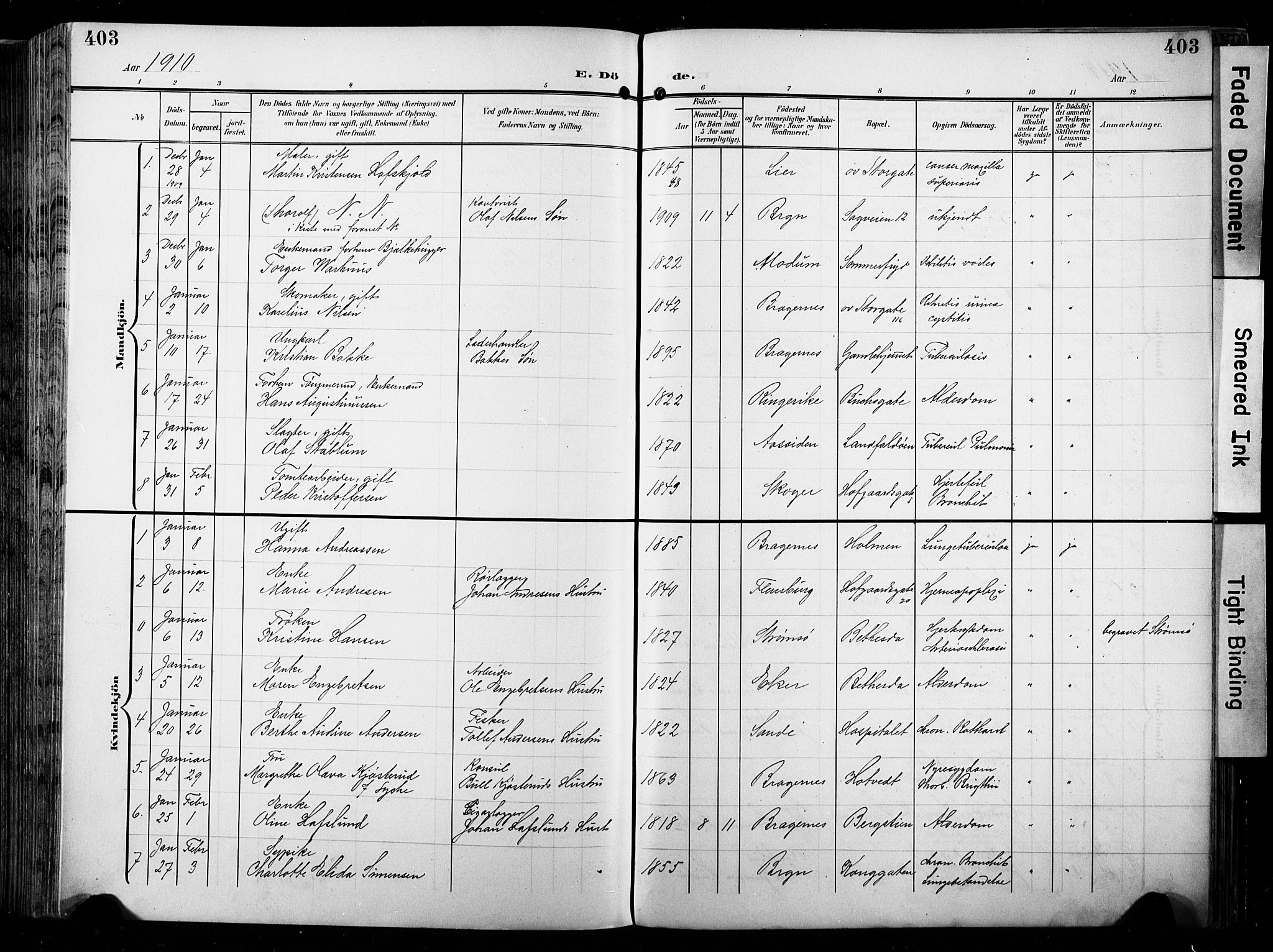 Bragernes kirkebøker, AV/SAKO-A-6/F/Fb/L0009: Parish register (official) no. II 9, 1902-1911, p. 403