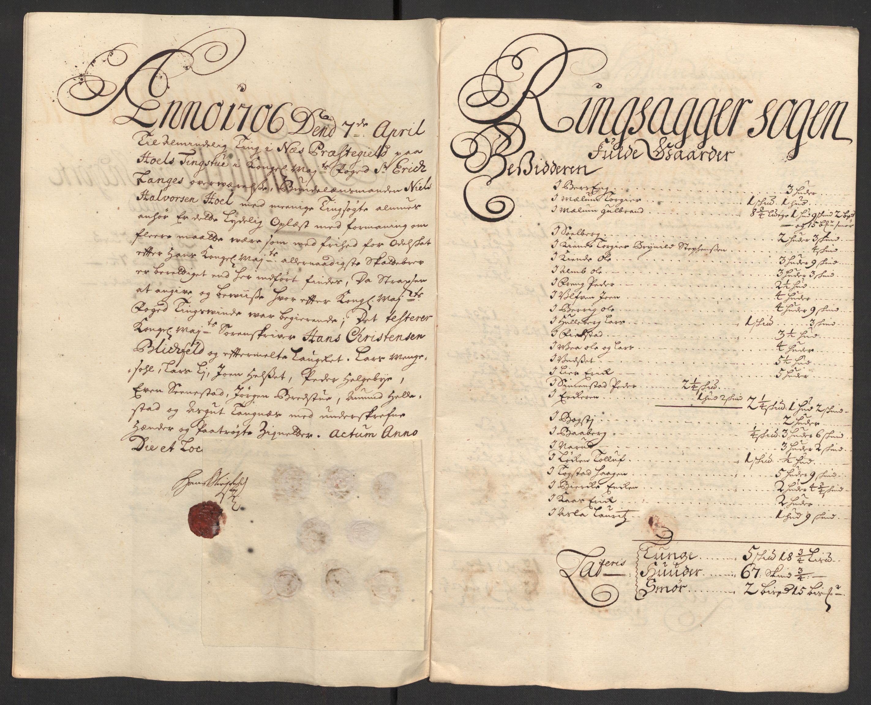Rentekammeret inntil 1814, Reviderte regnskaper, Fogderegnskap, RA/EA-4092/R16/L1043: Fogderegnskap Hedmark, 1706-1707, p. 247