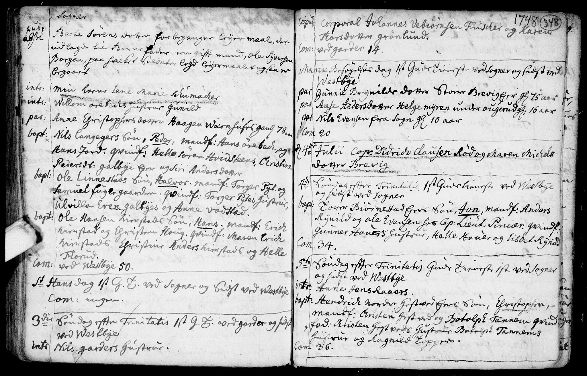 Vestby prestekontor Kirkebøker, SAO/A-10893/F/Fa/L0001.b: Parish register (official) no. I 1B, 1714-1759, p. 348