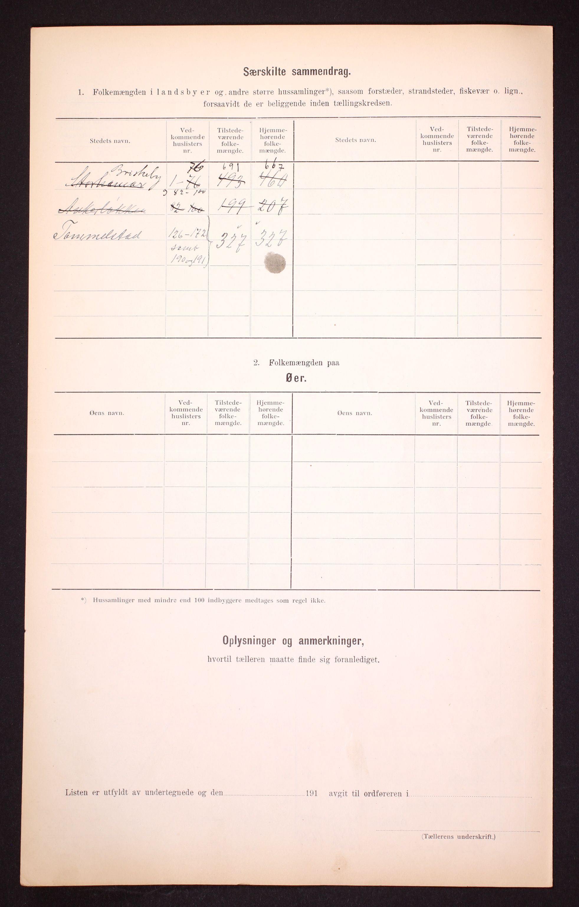 RA, 1910 census for Vang, 1910, p. 8