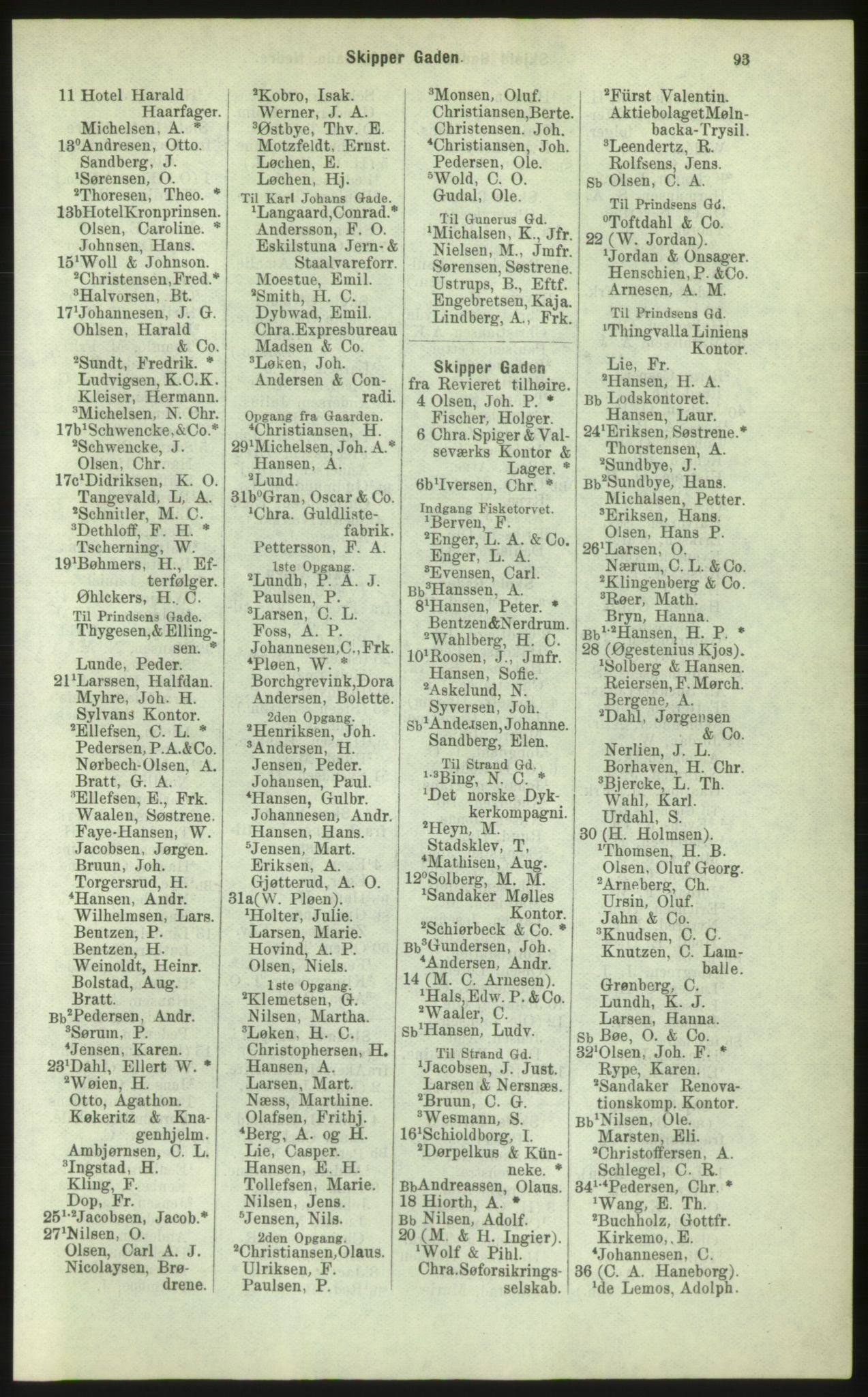 Kristiania/Oslo adressebok, PUBL/-, 1884, p. 93