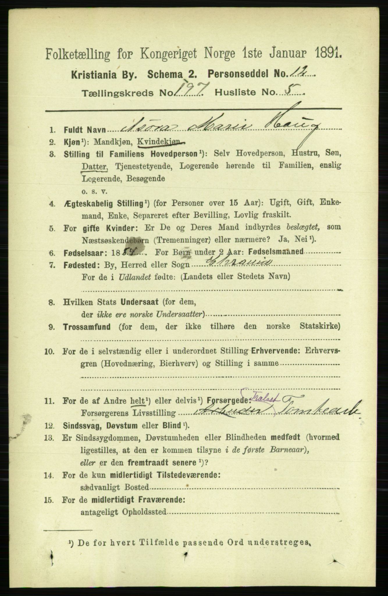RA, 1891 census for 0301 Kristiania, 1891, p. 118901
