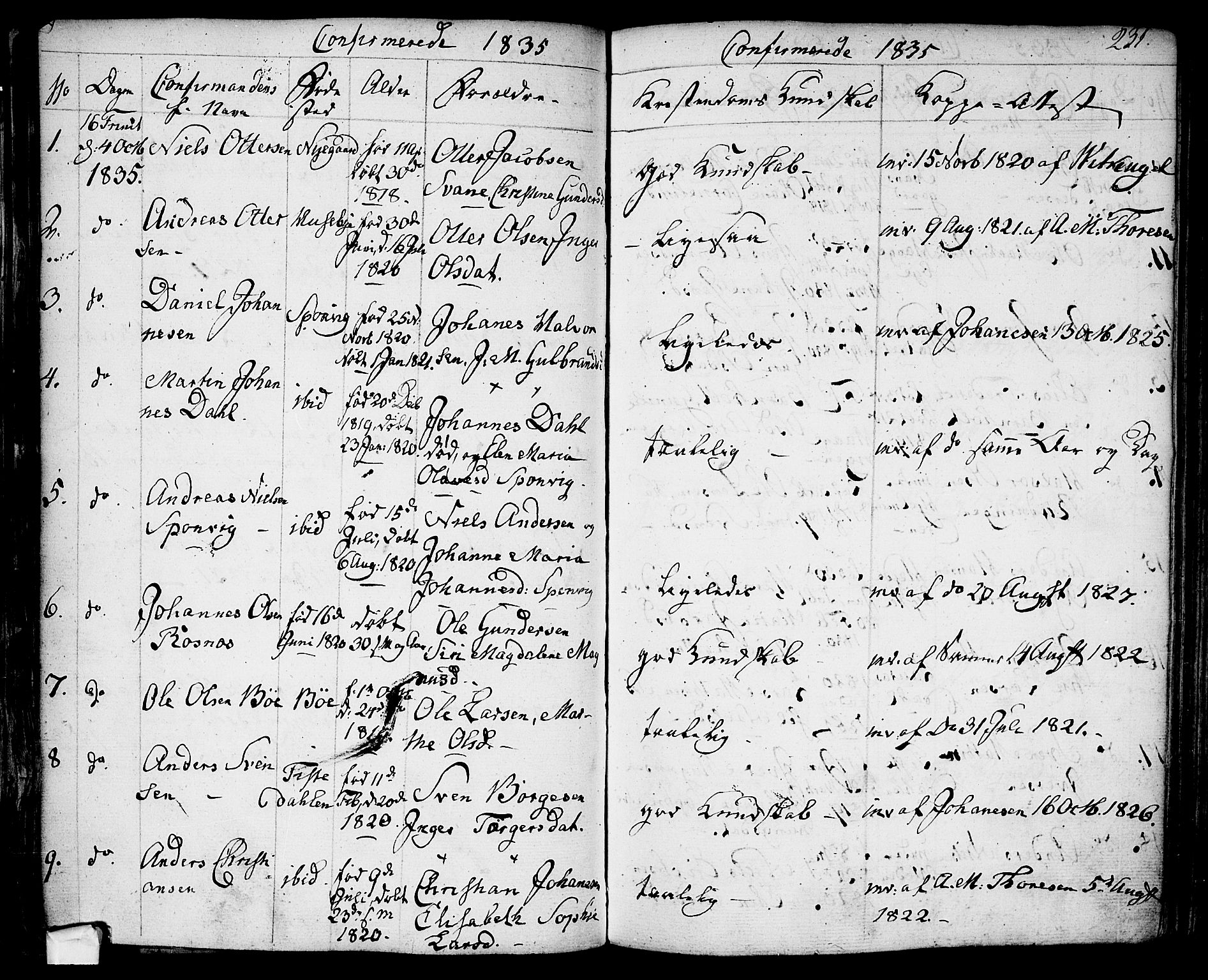 Berg prestekontor Kirkebøker, SAO/A-10902/F/Fa/L0003: Parish register (official) no. I 3, 1832-1842, p. 231