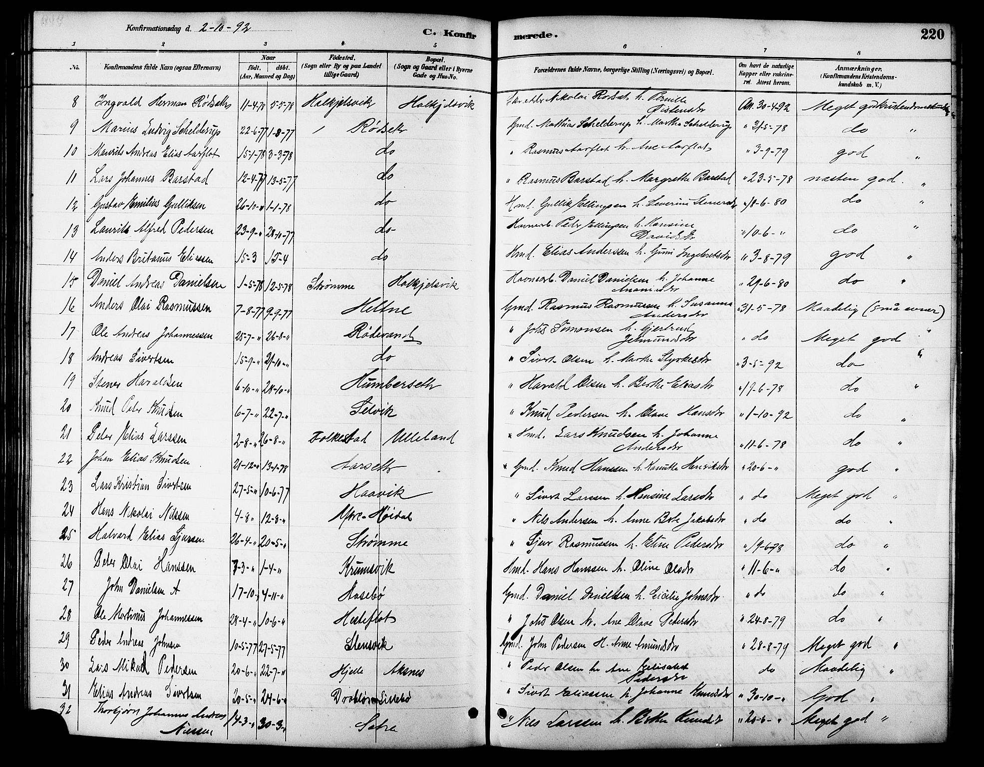 Ministerialprotokoller, klokkerbøker og fødselsregistre - Møre og Romsdal, AV/SAT-A-1454/511/L0158: Parish register (copy) no. 511C04, 1884-1903, p. 220