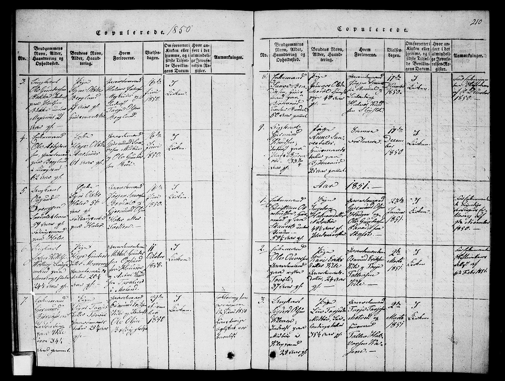 Fyresdal kirkebøker, SAKO/A-263/G/Ga/L0002: Parish register (copy) no. I 2, 1815-1857, p. 210