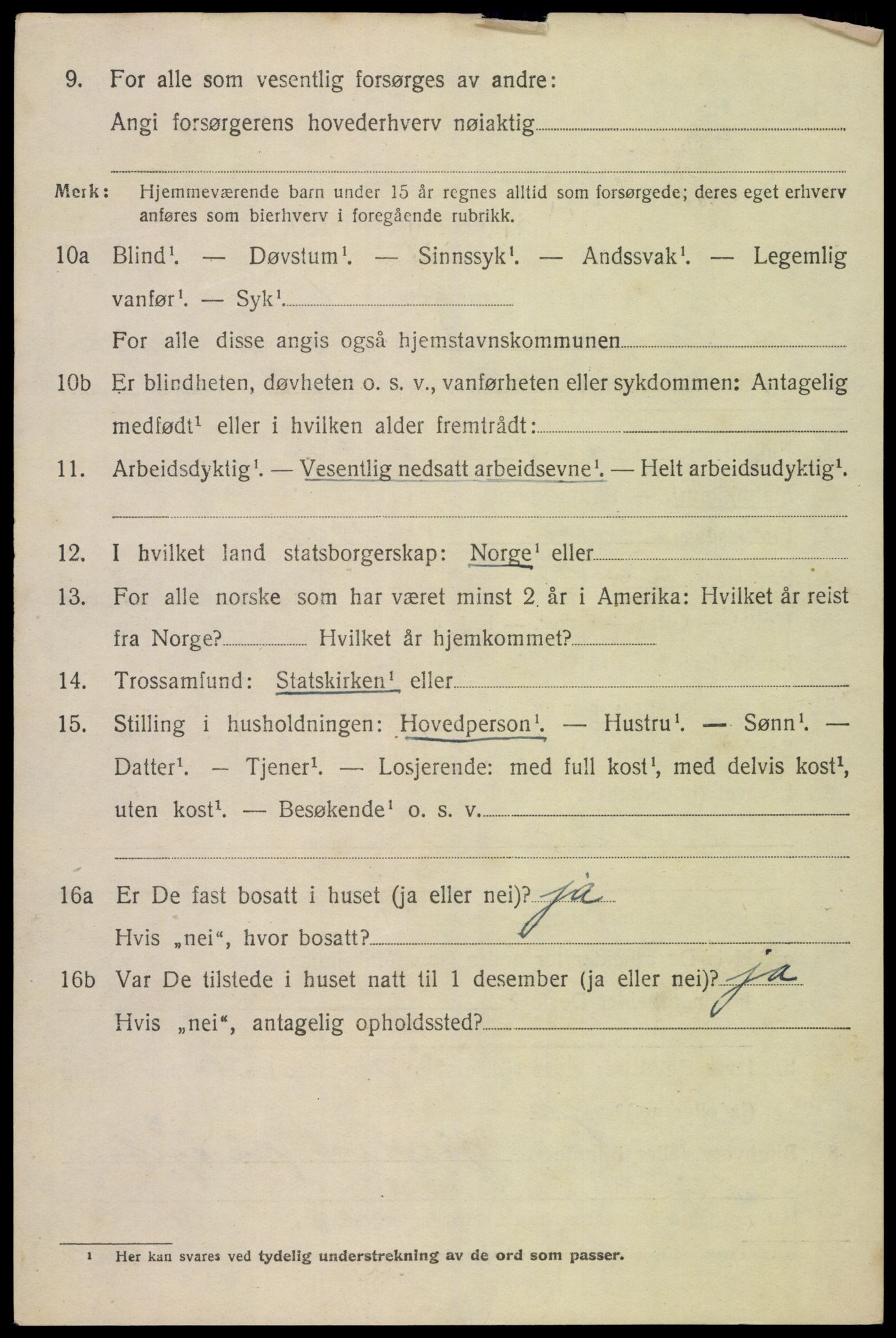 SAK, 1920 census for Randesund, 1920, p. 2287