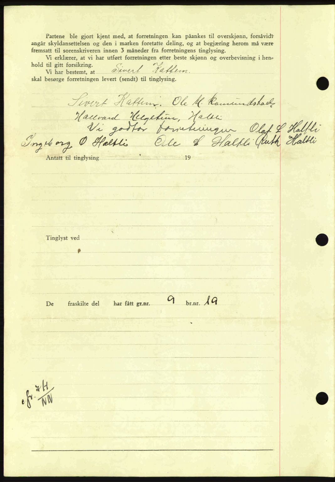 Nordmøre sorenskriveri, AV/SAT-A-4132/1/2/2Ca: Mortgage book no. A93, 1942-1942, Diary no: : 2121/1942