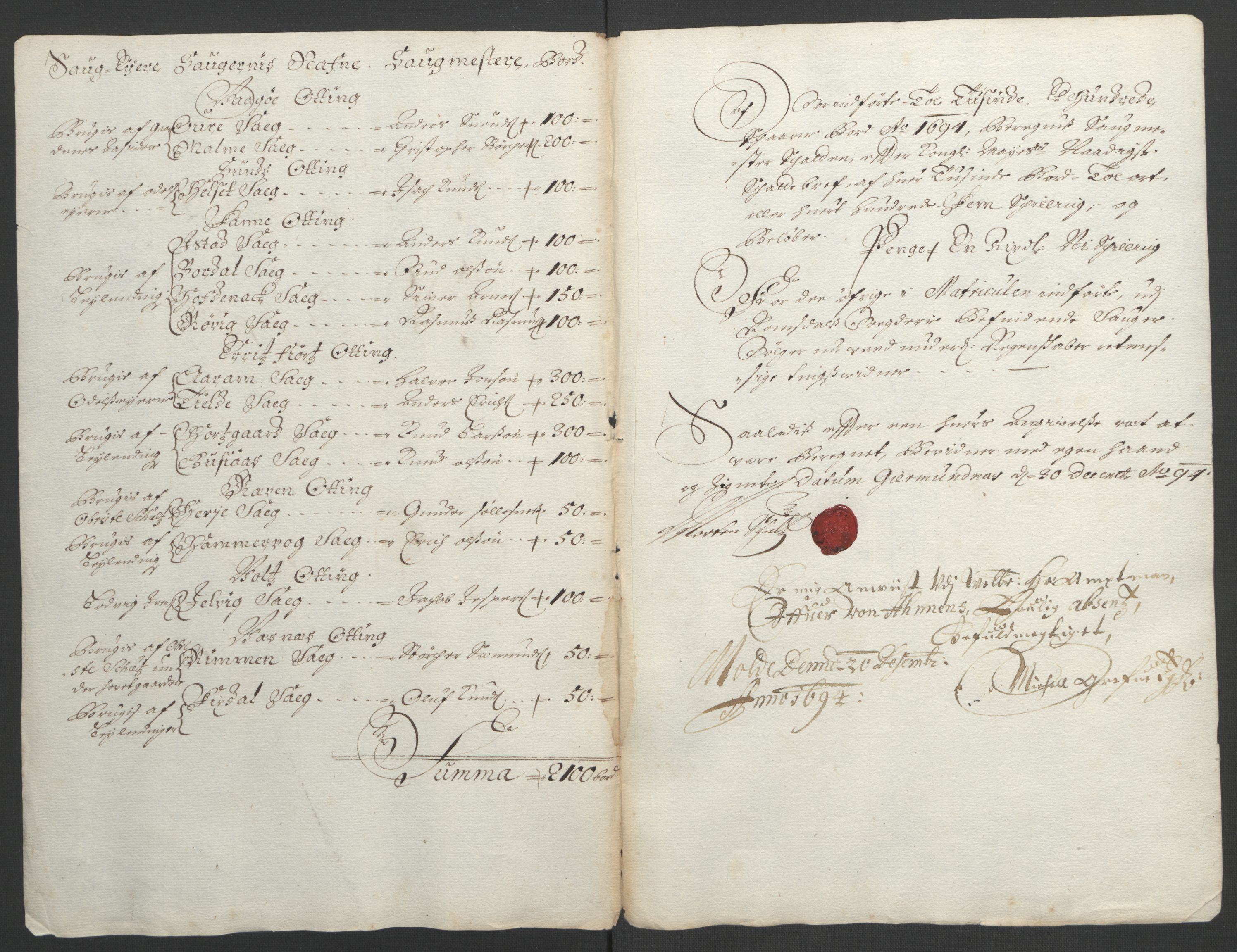 Rentekammeret inntil 1814, Reviderte regnskaper, Fogderegnskap, RA/EA-4092/R55/L3651: Fogderegnskap Romsdal, 1693-1694, p. 234