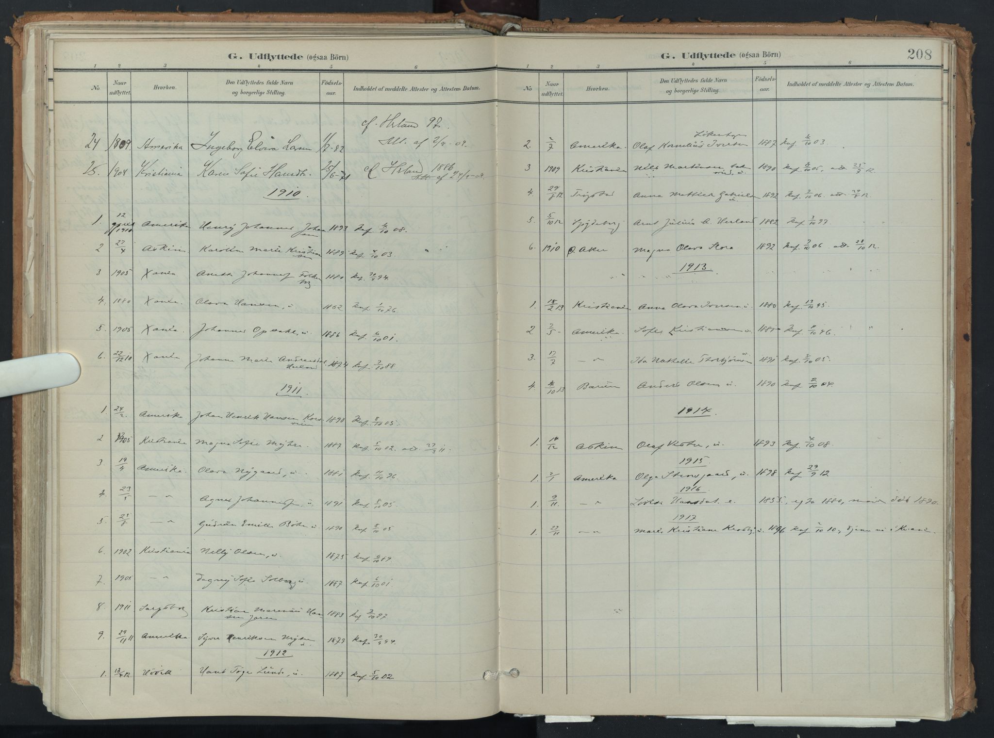 Eidsberg prestekontor Kirkebøker, AV/SAO-A-10905/F/Fb/L0002: Parish register (official) no. II 2, 1901-1933, p. 208