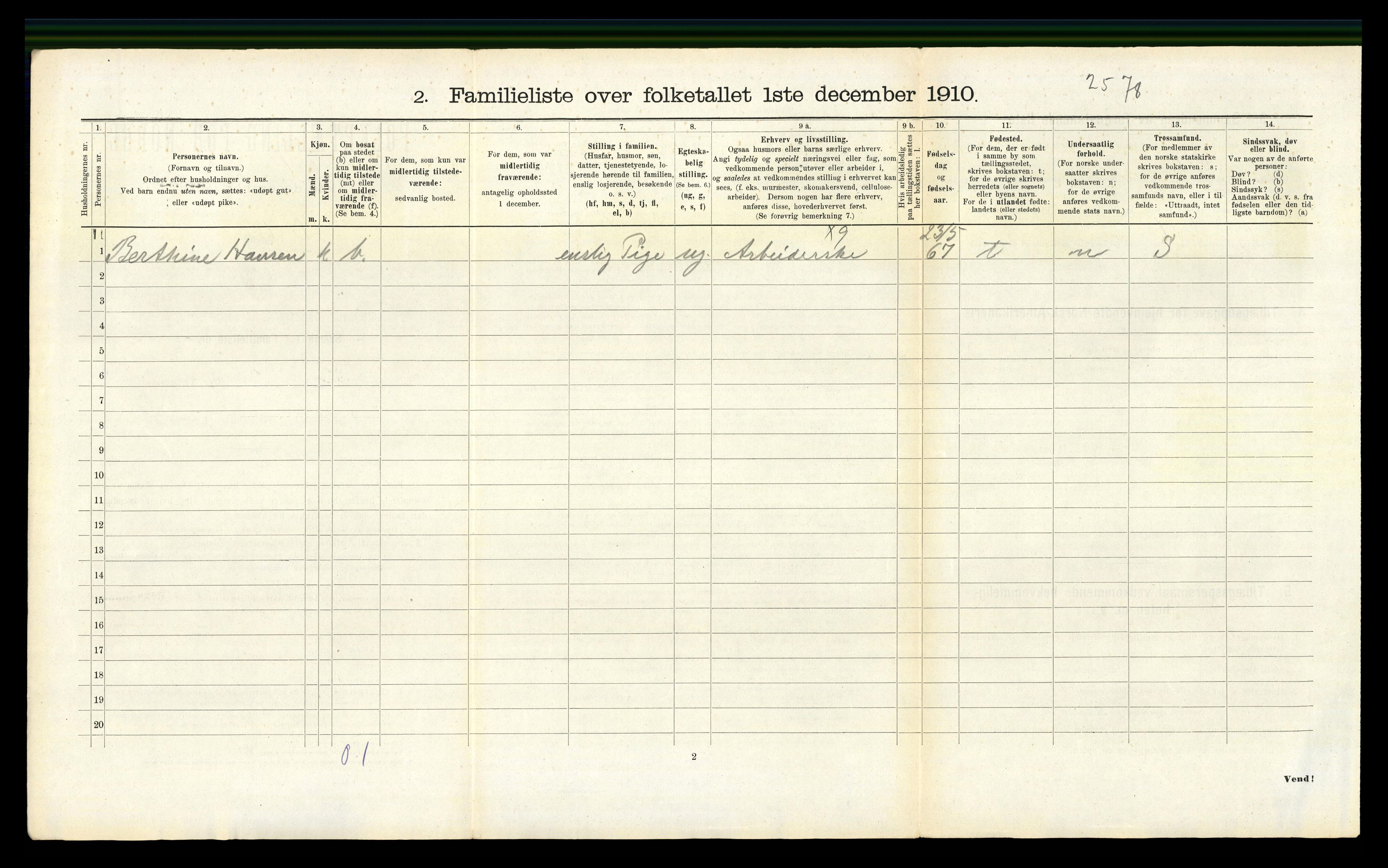 RA, 1910 census for Larvik, 1910, p. 6928