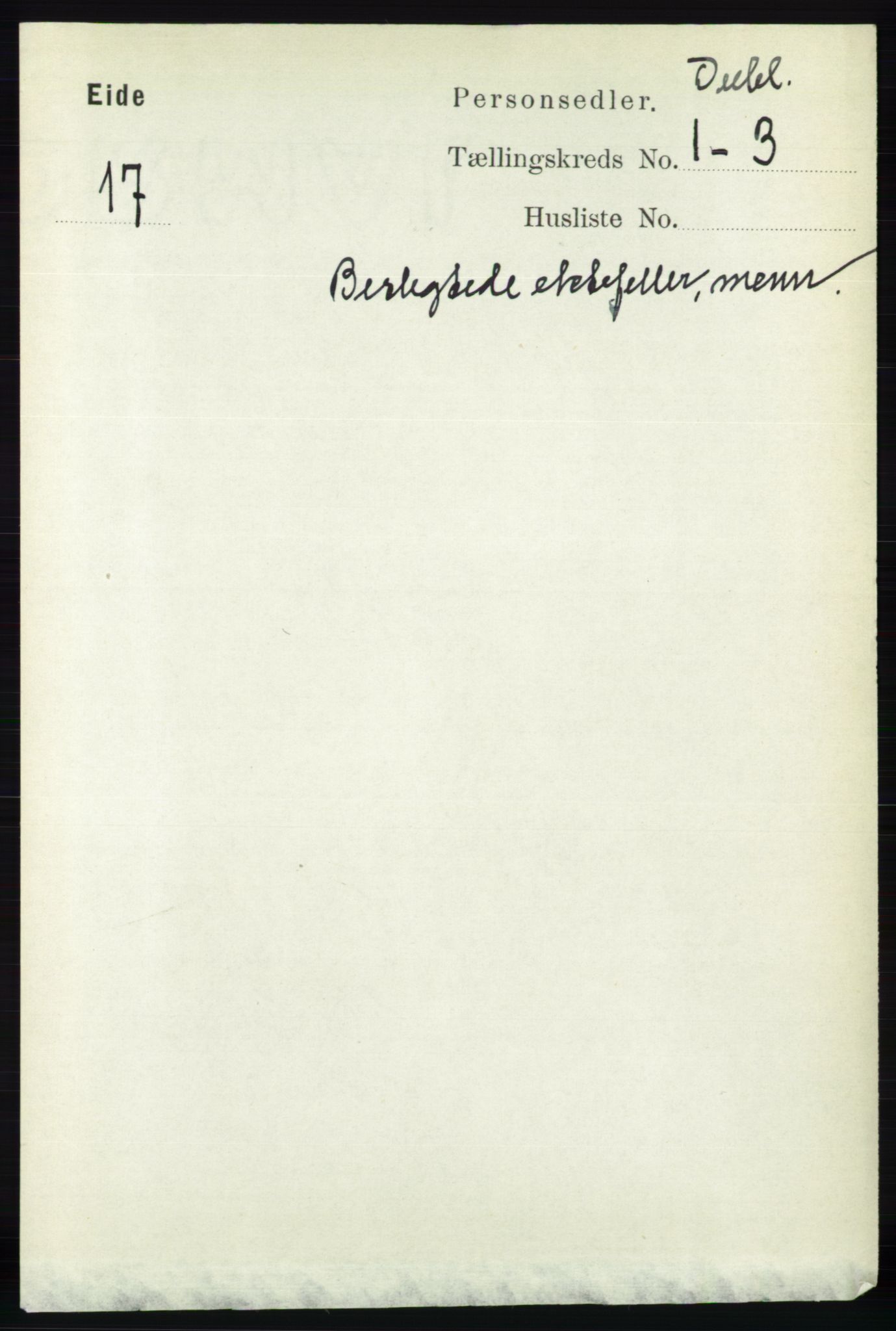 RA, Census 1891 for Nedenes amt: Gjenparter av personsedler for beslektede ektefeller, menn, 1891, p. 777