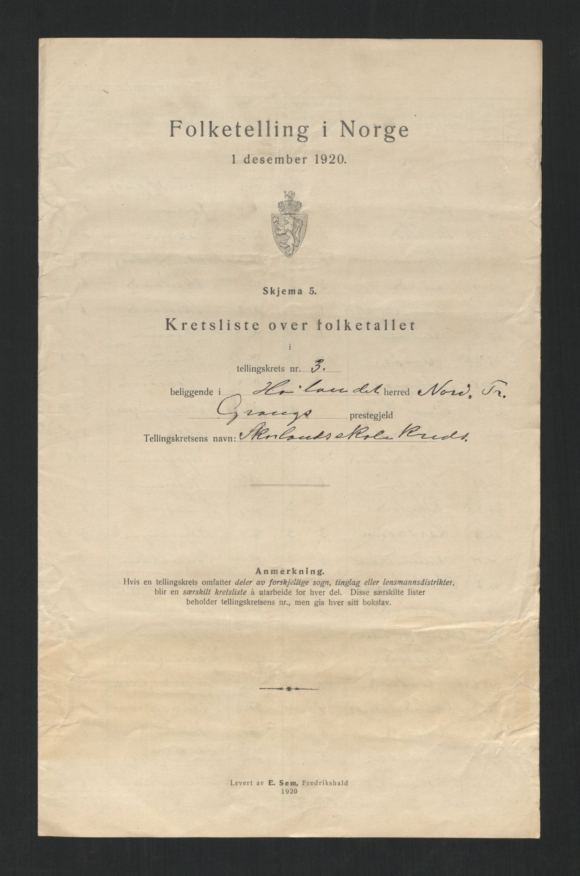 SAT, 1920 census for Høylandet, 1920, p. 13