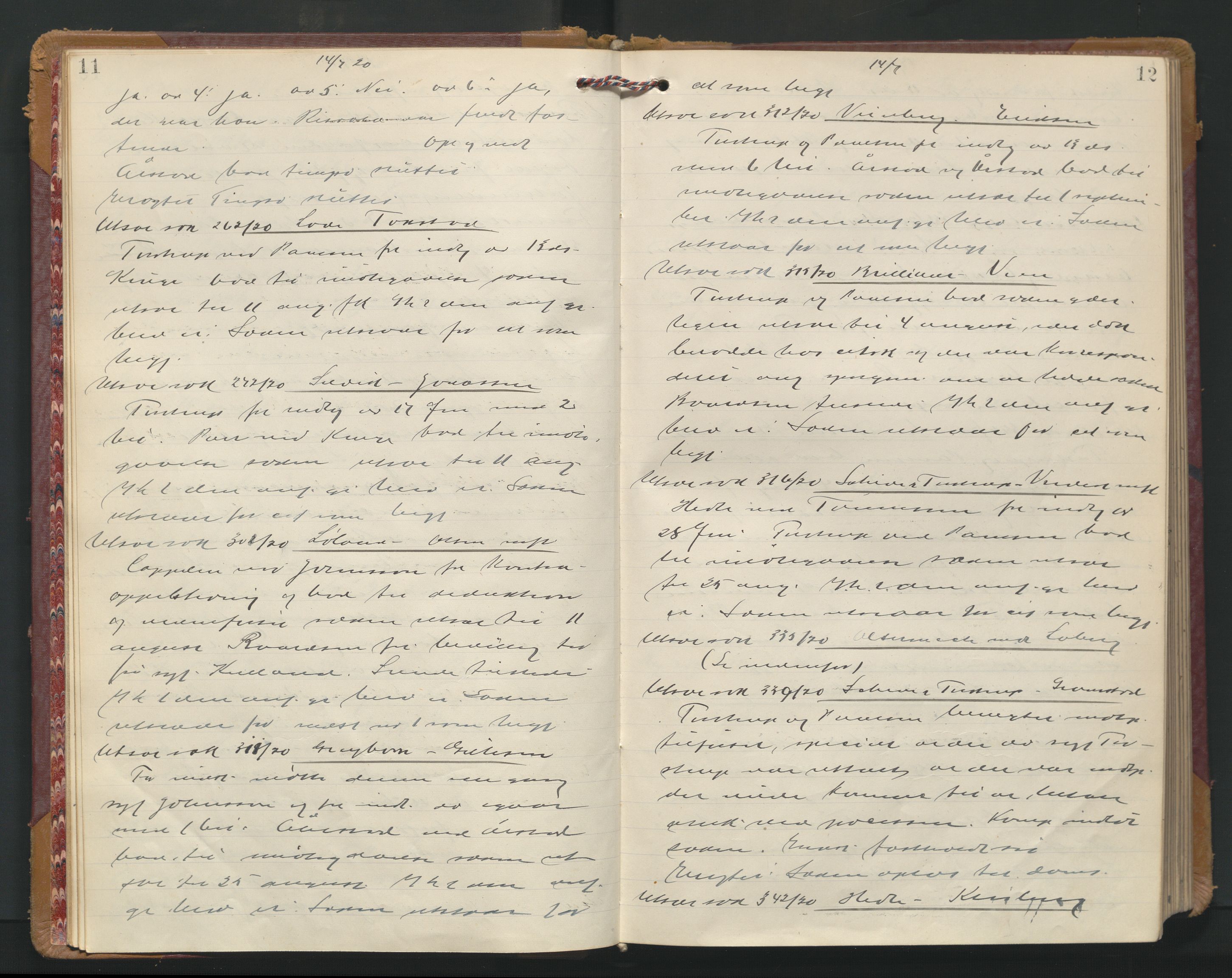 Stavanger byrett, AV/SAST-A-100455/001/3/320/3201BA/L0001: Bytingprotokoll, 1920-1921, p. 11-12