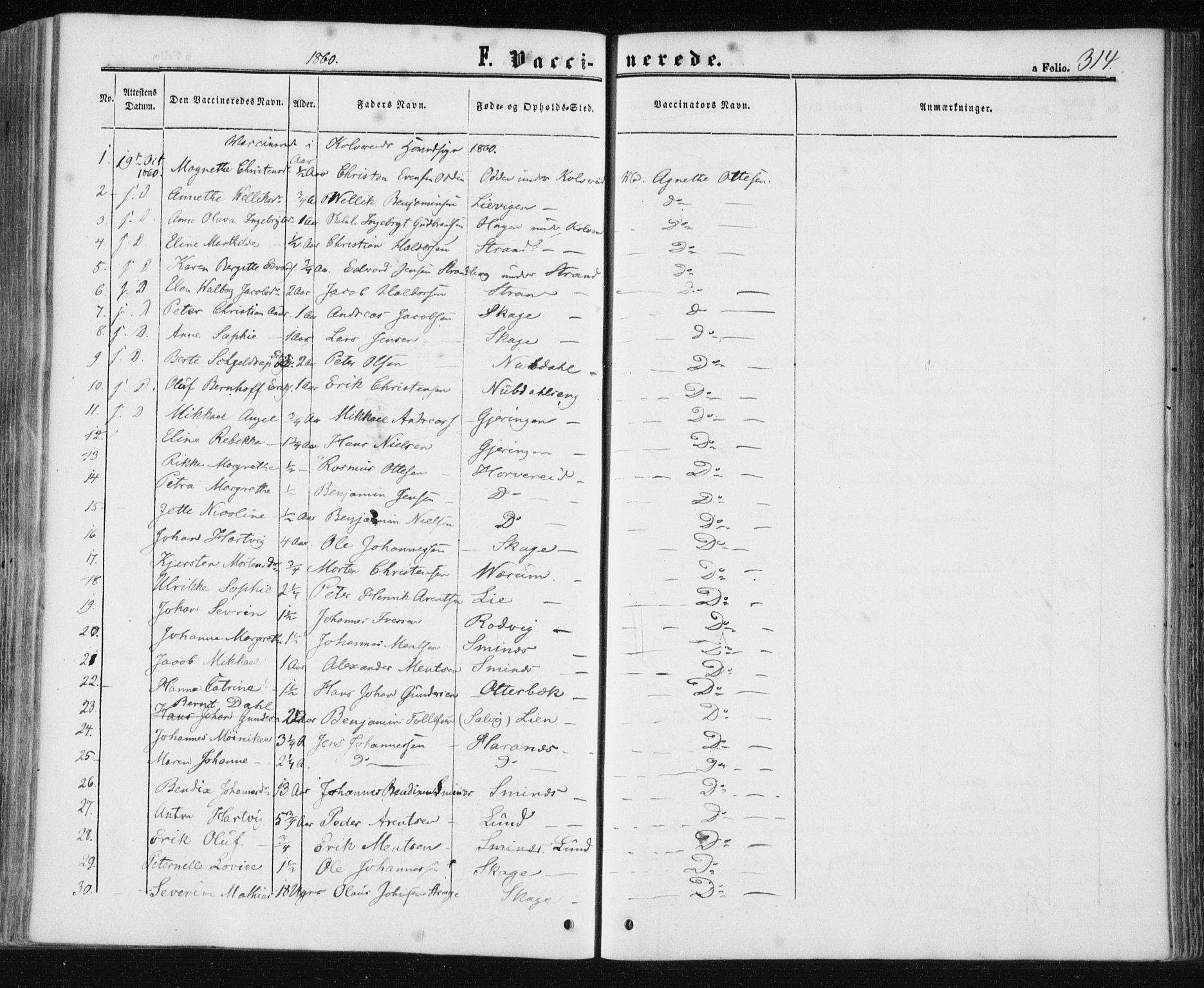 Ministerialprotokoller, klokkerbøker og fødselsregistre - Nord-Trøndelag, SAT/A-1458/780/L0641: Parish register (official) no. 780A06, 1857-1874, p. 314
