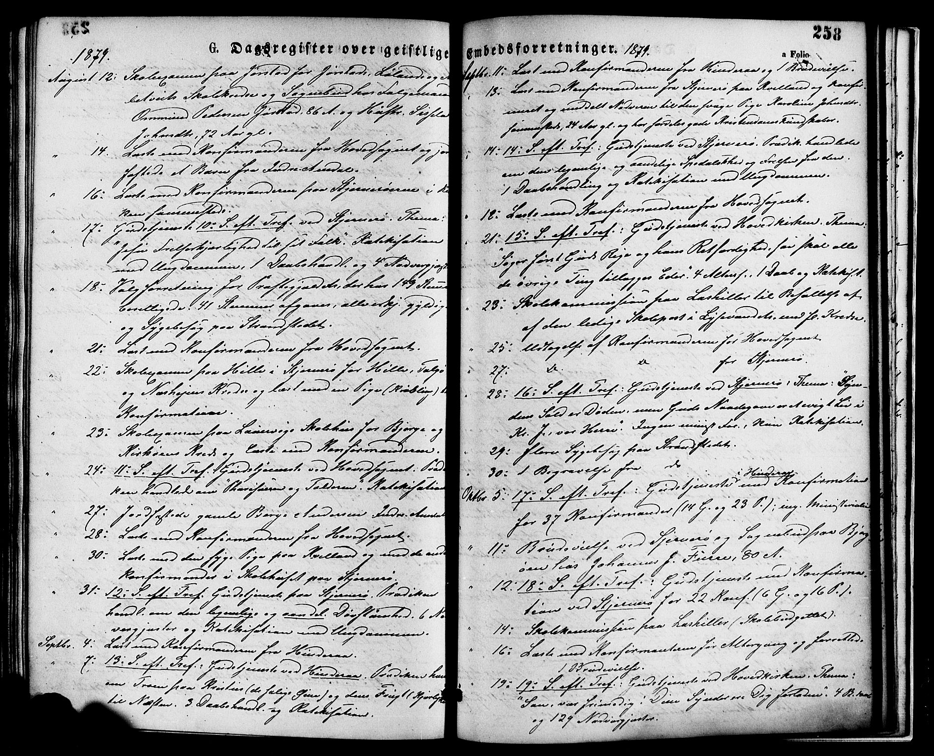 Nedstrand sokneprestkontor, SAST/A-101841/01/IV: Parish register (official) no. A 11, 1877-1887, p. 258
