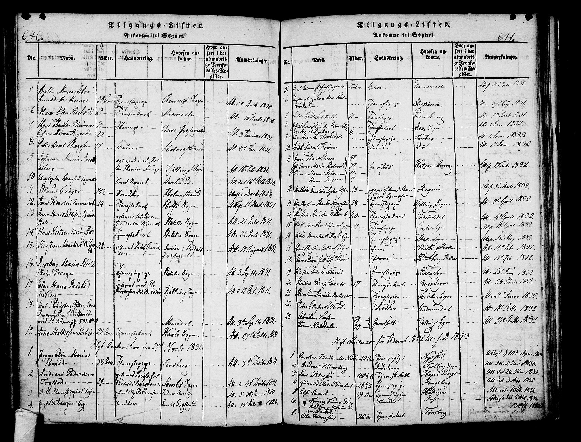 Nøtterøy kirkebøker, AV/SAKO-A-354/F/Fa/L0004: Parish register (official) no. I 4, 1814-1838, p. 640-641