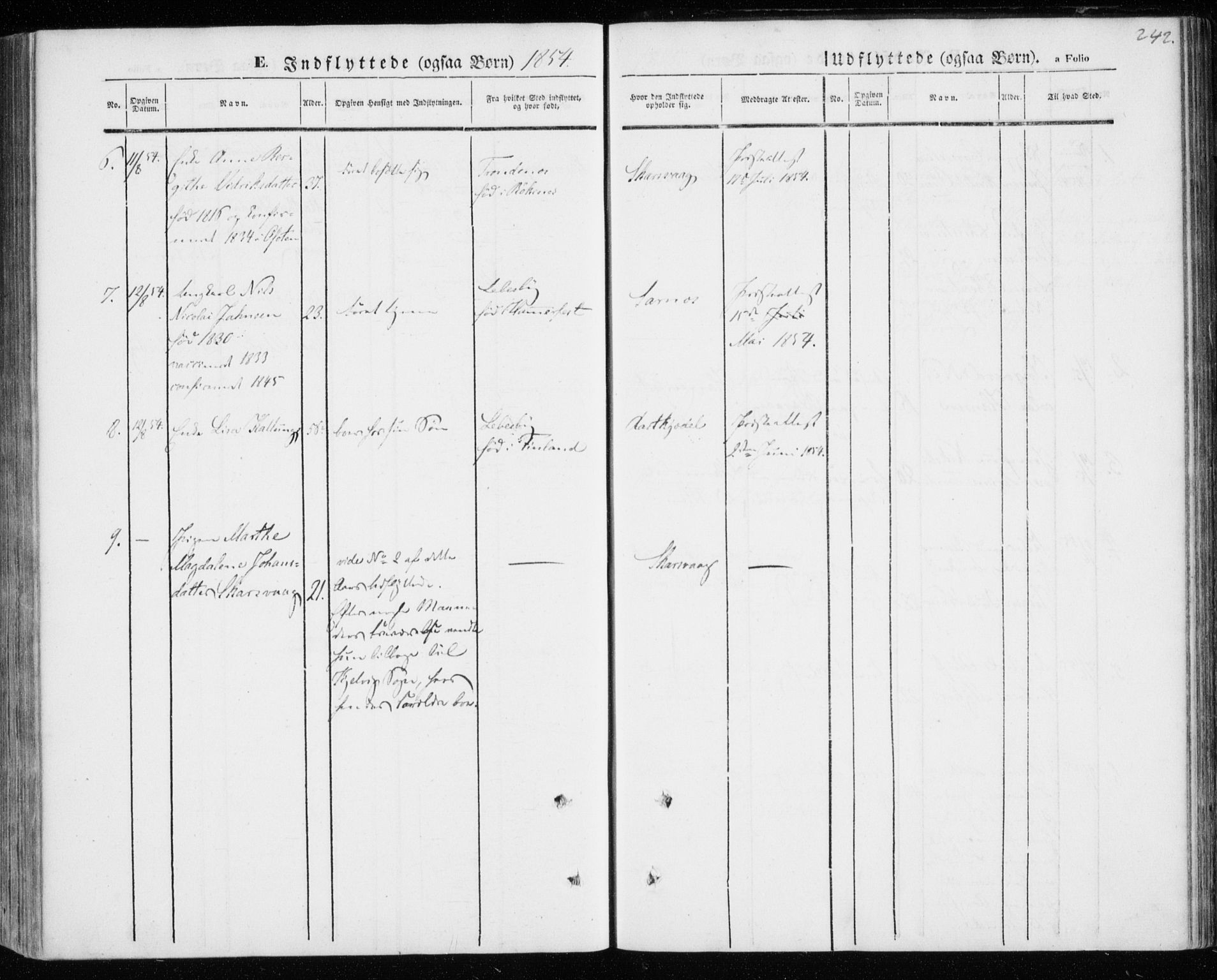 Kistrand/Porsanger sokneprestembete, AV/SATØ-S-1351/H/Ha/L0004.kirke: Parish register (official) no. 4, 1843-1860, p. 242