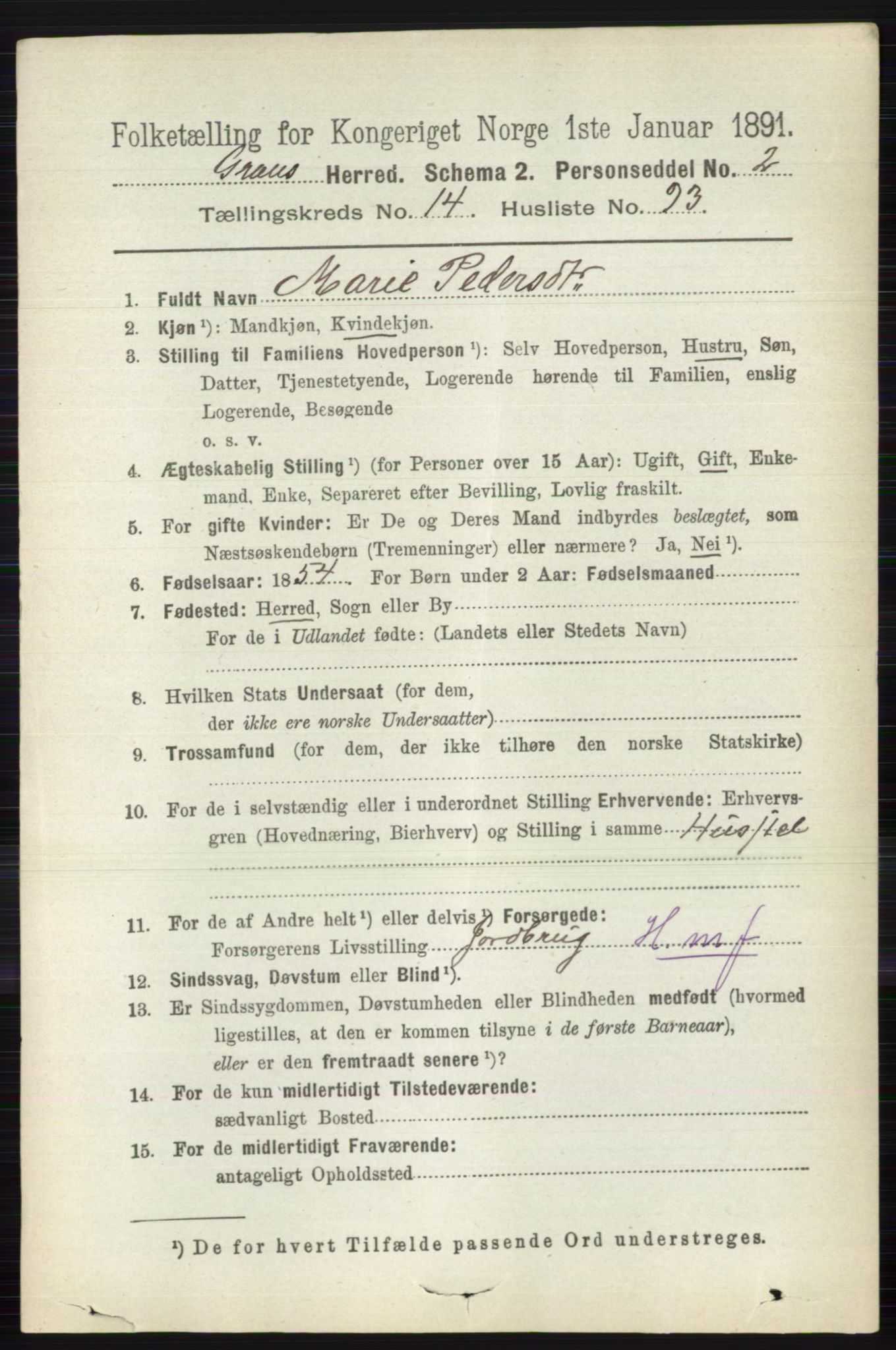 RA, 1891 census for 0534 Gran, 1891, p. 7536