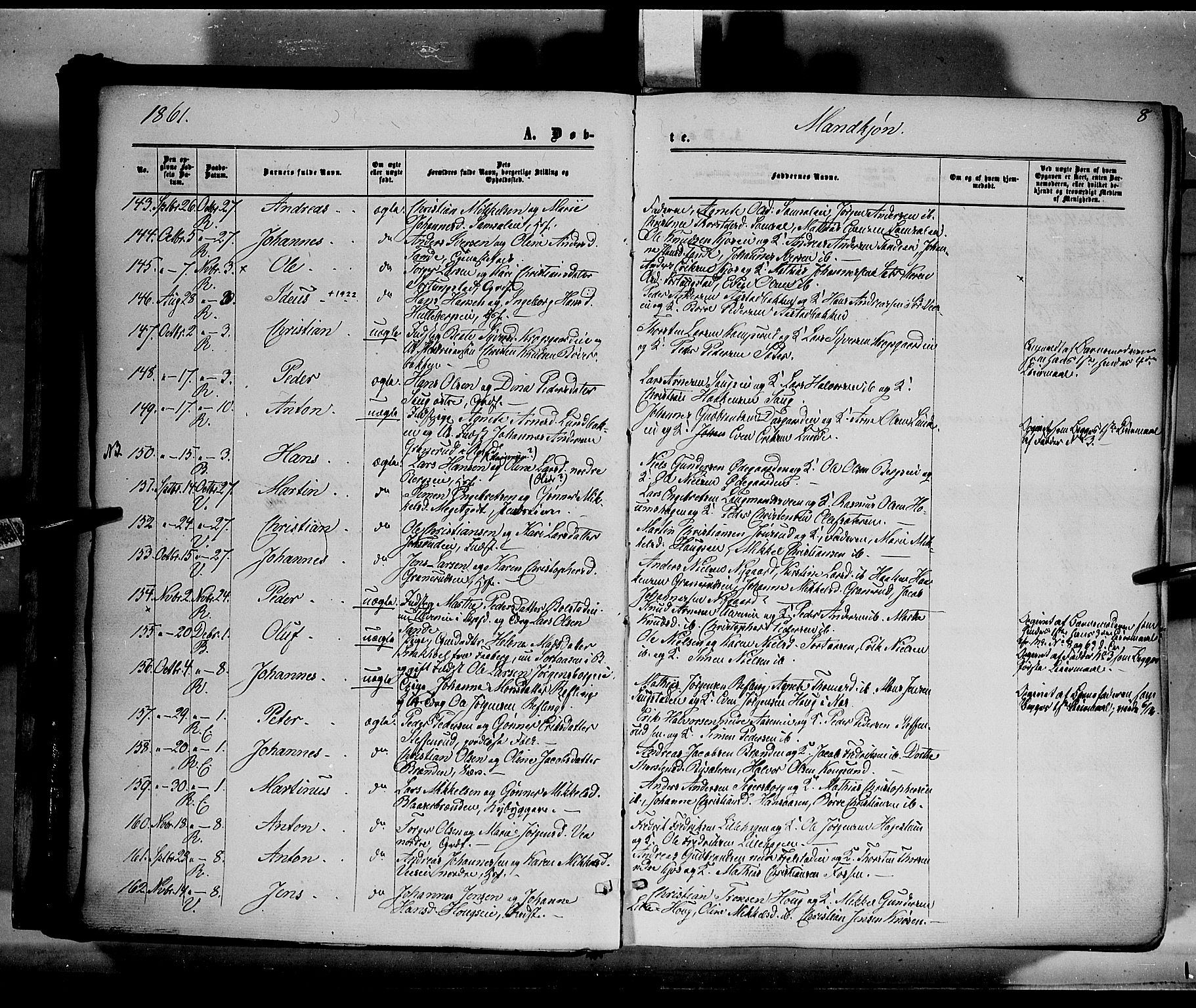 Ringsaker prestekontor, AV/SAH-PREST-014/K/Ka/L0010: Parish register (official) no. 10, 1861-1869, p. 8