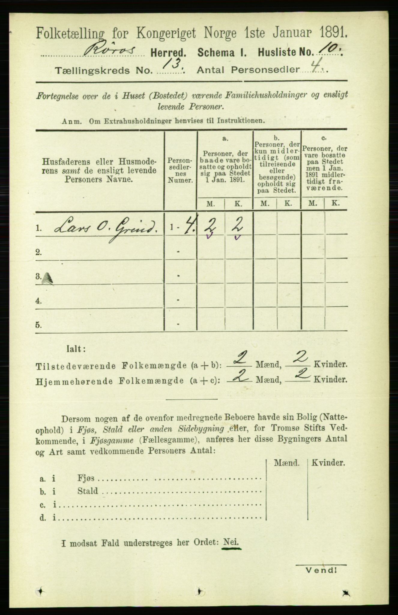 RA, 1891 census for 1640 Røros, 1891, p. 2518