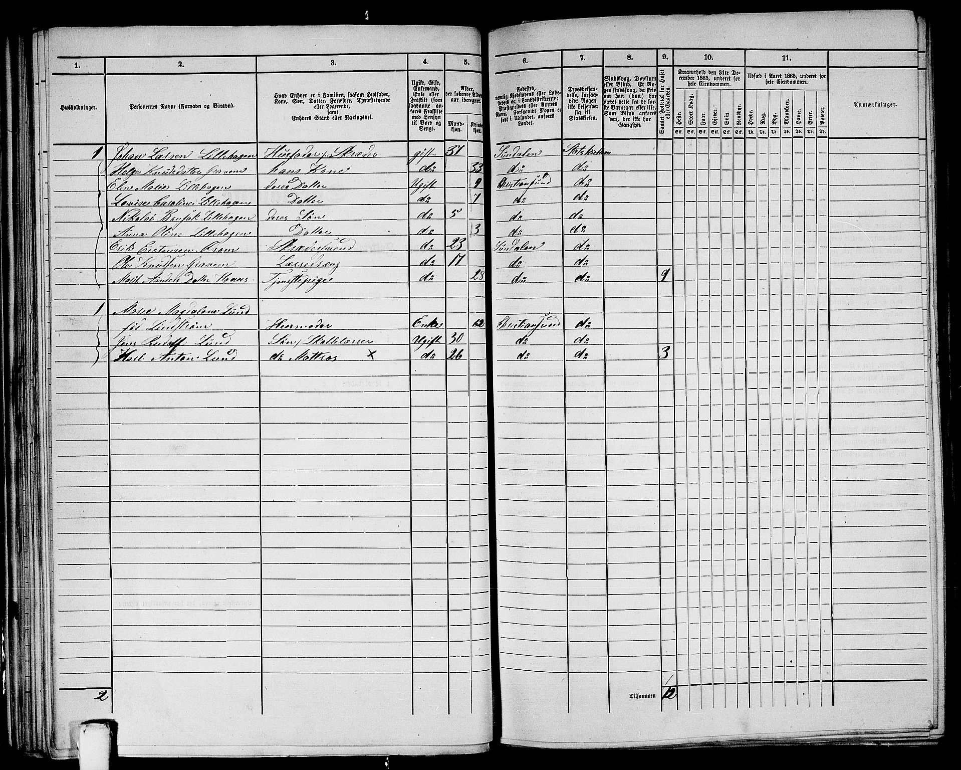 RA, 1865 census for Kristiansund/Kristiansund, 1865, p. 61