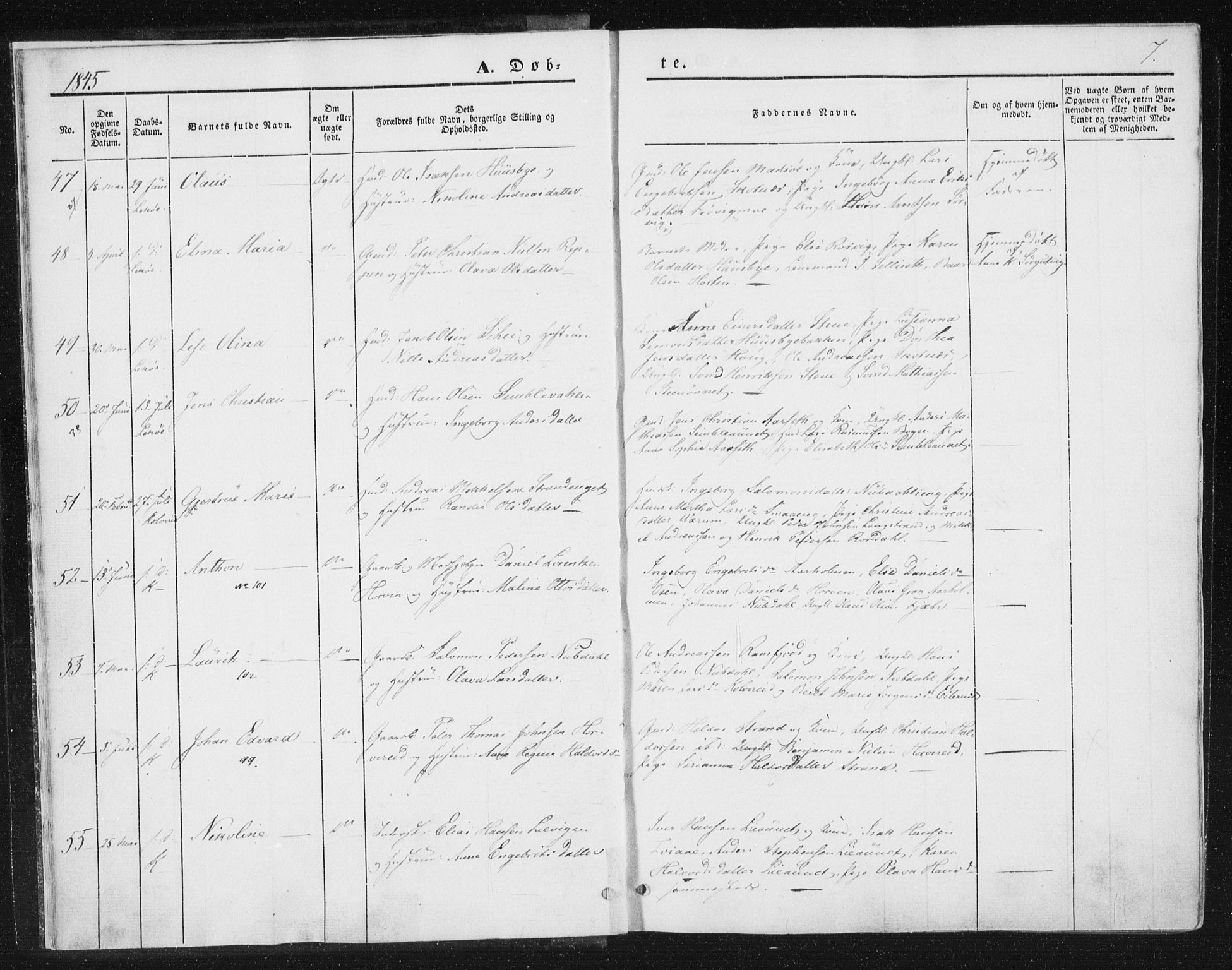 Ministerialprotokoller, klokkerbøker og fødselsregistre - Nord-Trøndelag, AV/SAT-A-1458/780/L0640: Parish register (official) no. 780A05, 1845-1856, p. 7