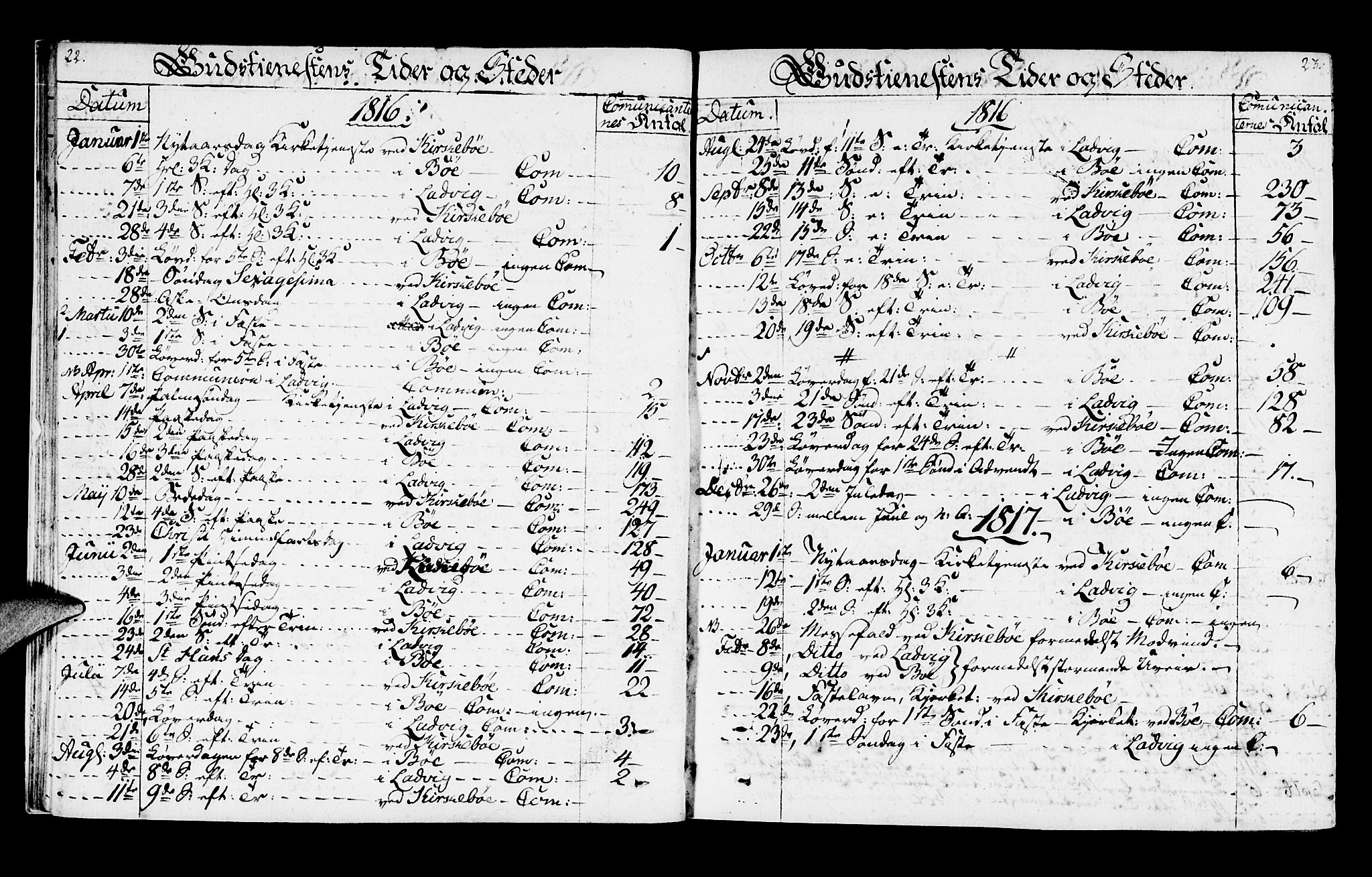 Lavik sokneprestembete, AV/SAB-A-80901: Parish register (official) no. A 1, 1809-1822, p. 22-23