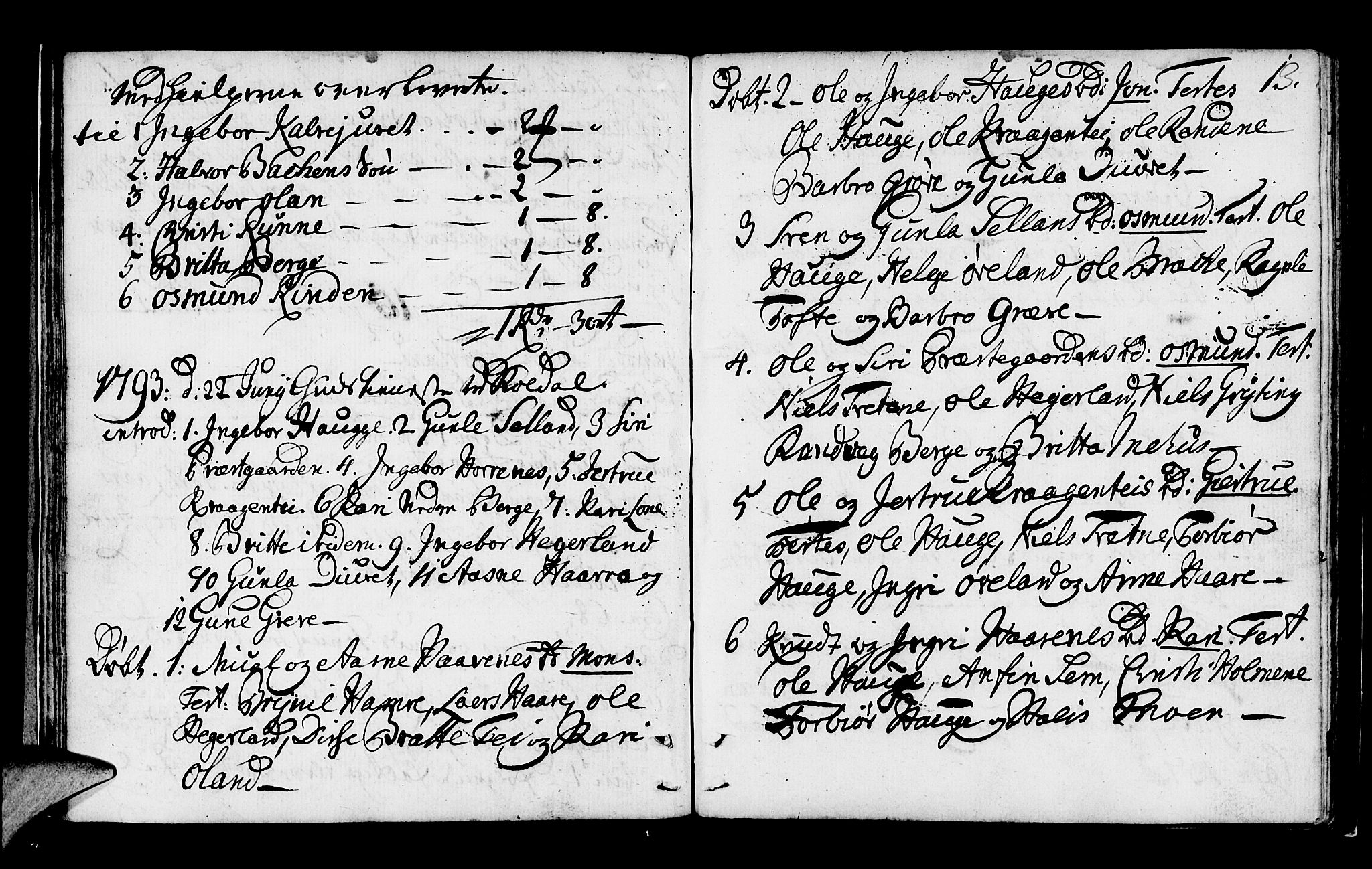 Røldal sokneprestembete, SAB/A-100247: Parish register (official) no. A 1, 1780-1816, p. 13