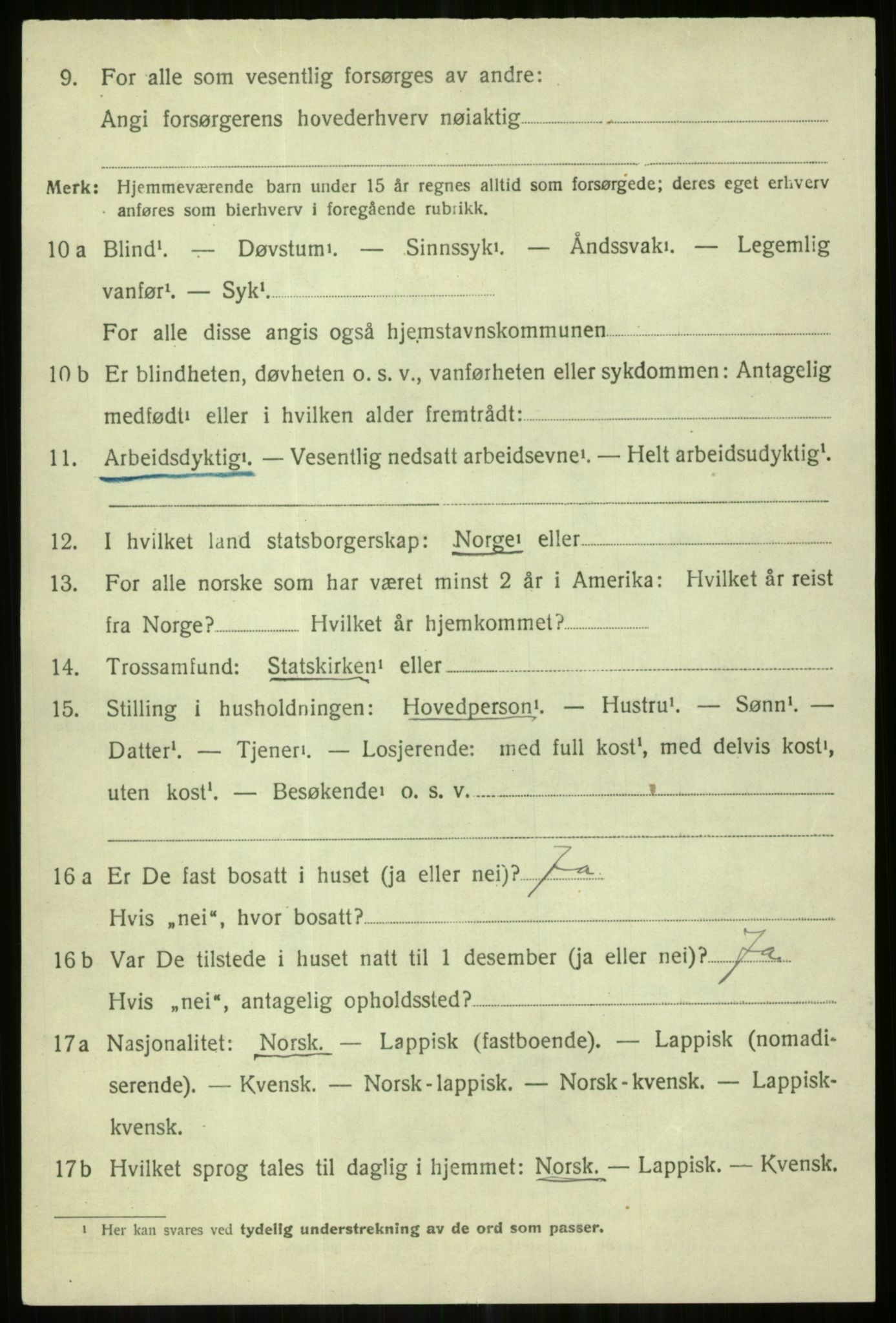 SATØ, 1920 census for Karlsøy, 1920, p. 3311