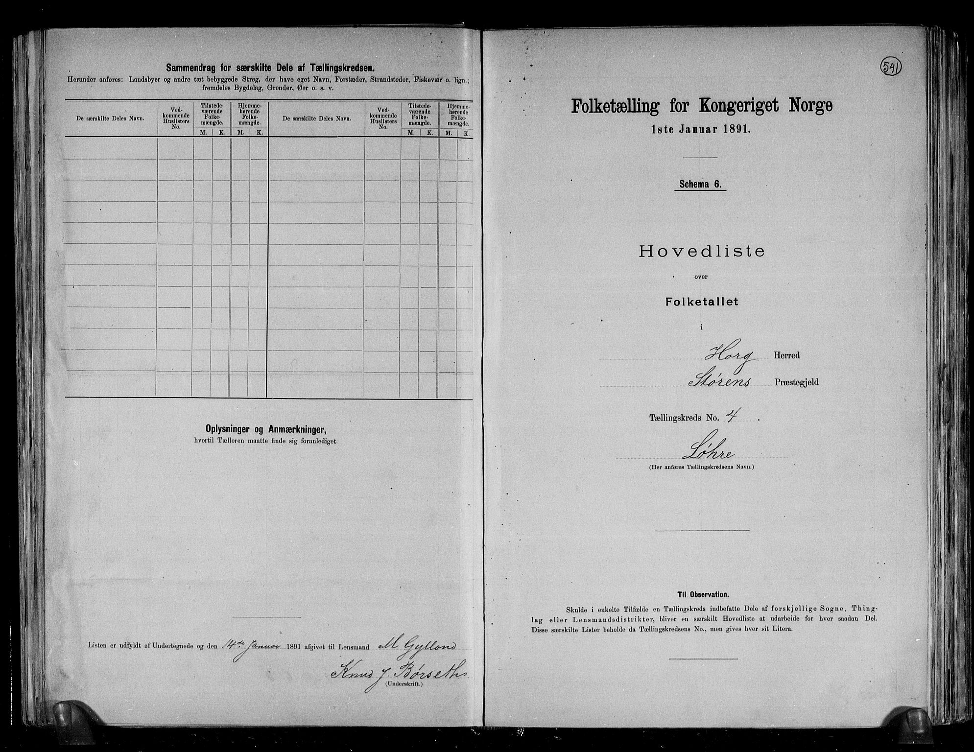 RA, 1891 census for 1650 Horg, 1891, p. 10