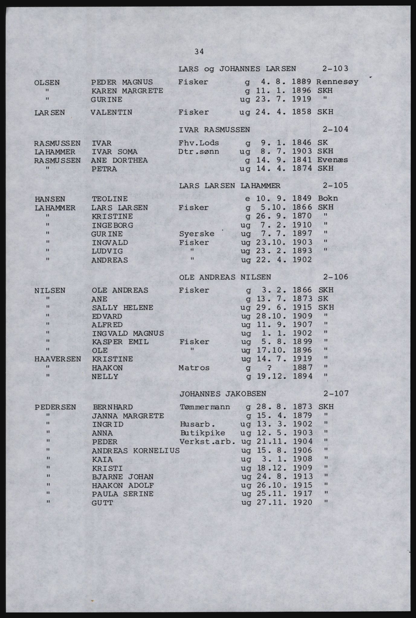 SAST, Copy of 1920 census for Karmøy, 1920, p. 46