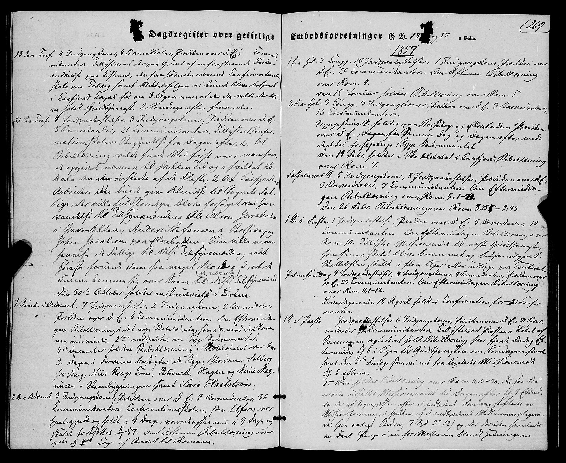 Talvik sokneprestkontor, SATØ/S-1337/H/Ha/L0016kirke: Parish register (official) no. 16, 1847-1857, p. 269
