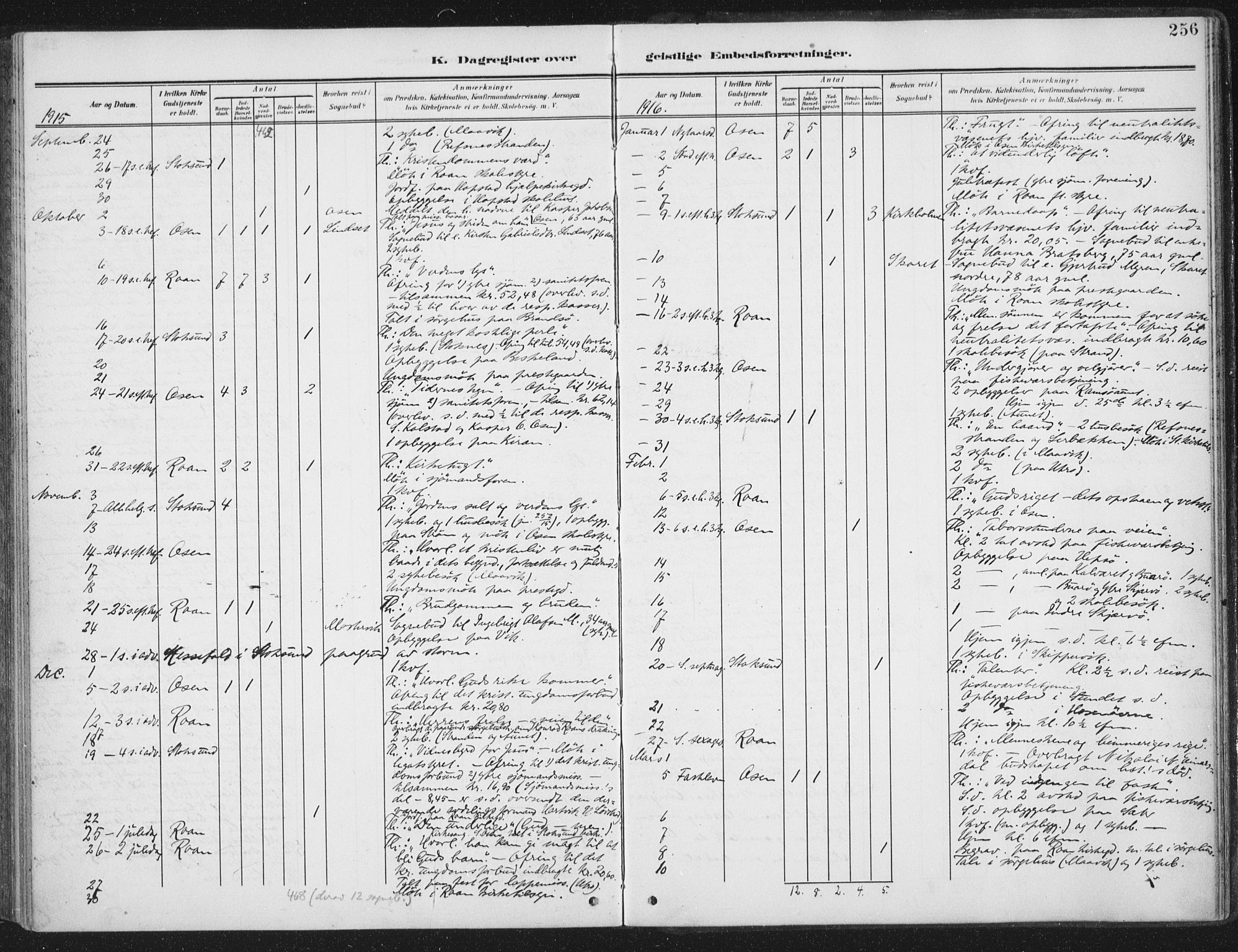 Ministerialprotokoller, klokkerbøker og fødselsregistre - Sør-Trøndelag, SAT/A-1456/657/L0709: Parish register (official) no. 657A10, 1905-1919, p. 256