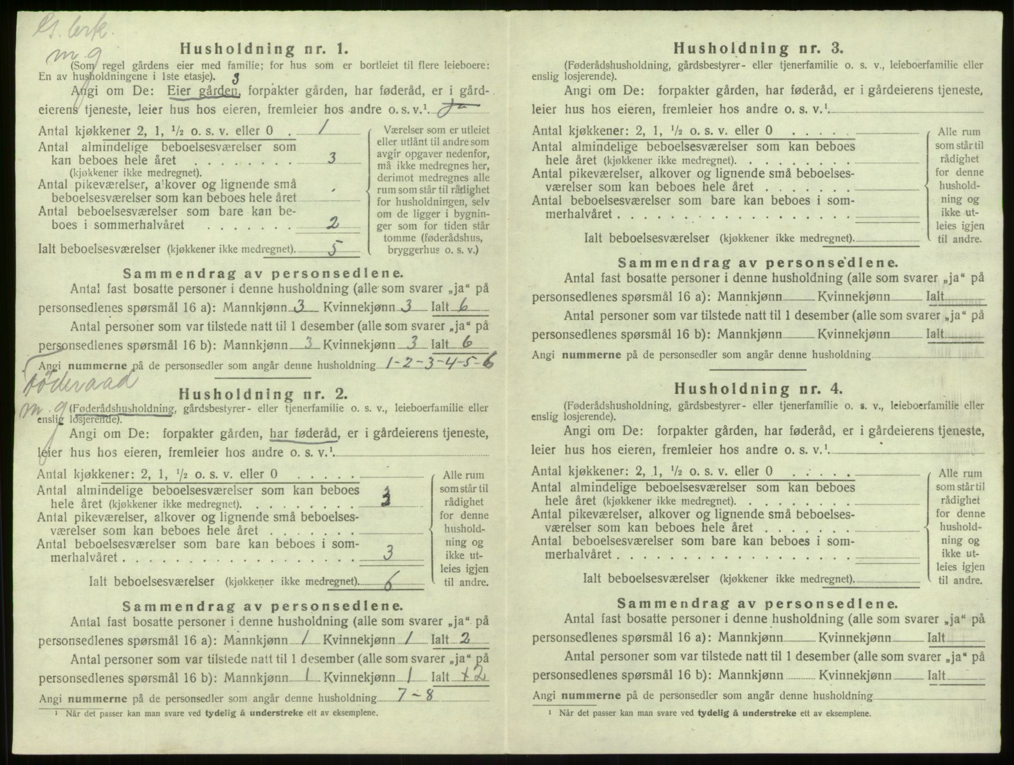 SAB, 1920 census for Lærdal, 1920, p. 371