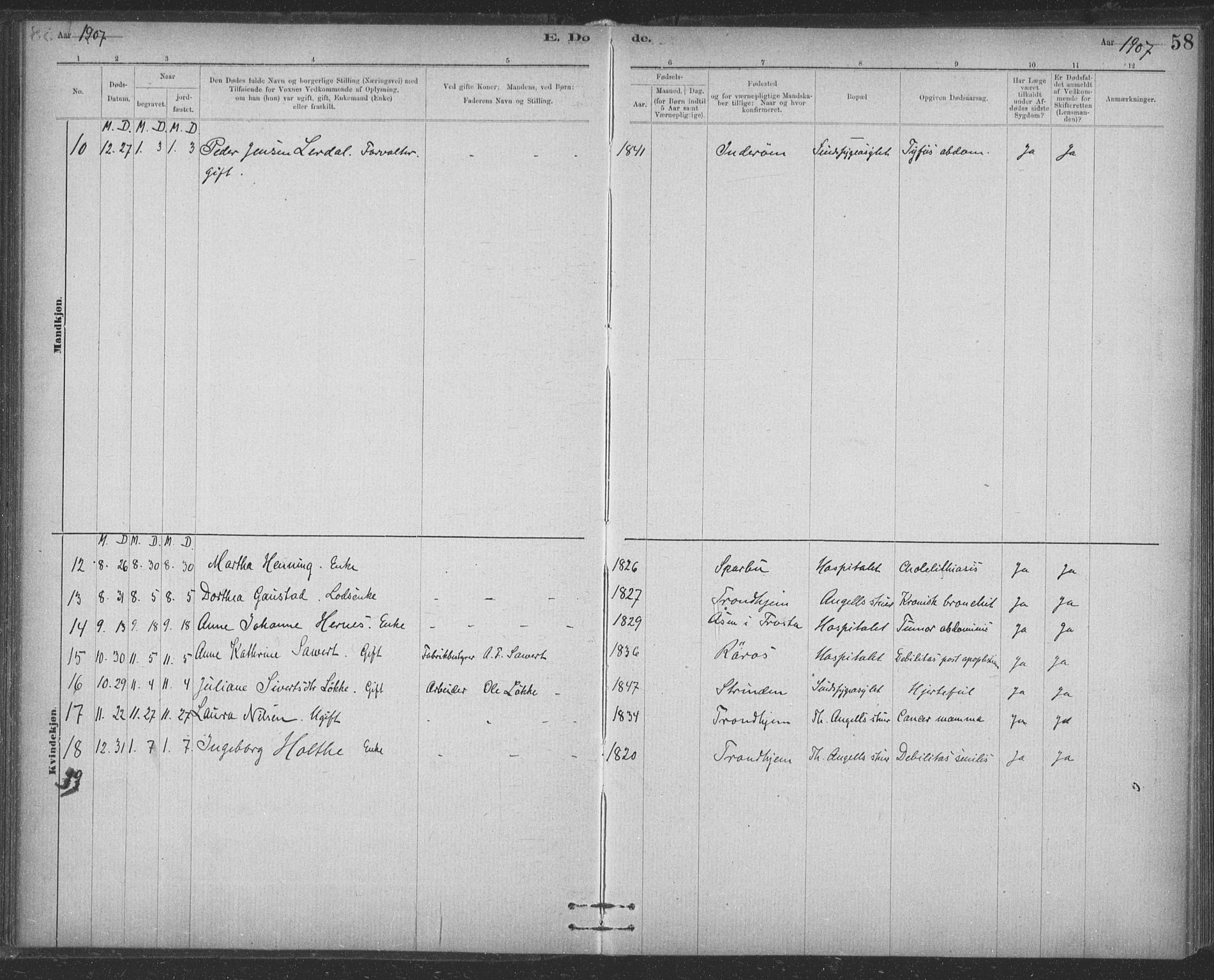 Ministerialprotokoller, klokkerbøker og fødselsregistre - Sør-Trøndelag, SAT/A-1456/623/L0470: Parish register (official) no. 623A04, 1884-1938, p. 58