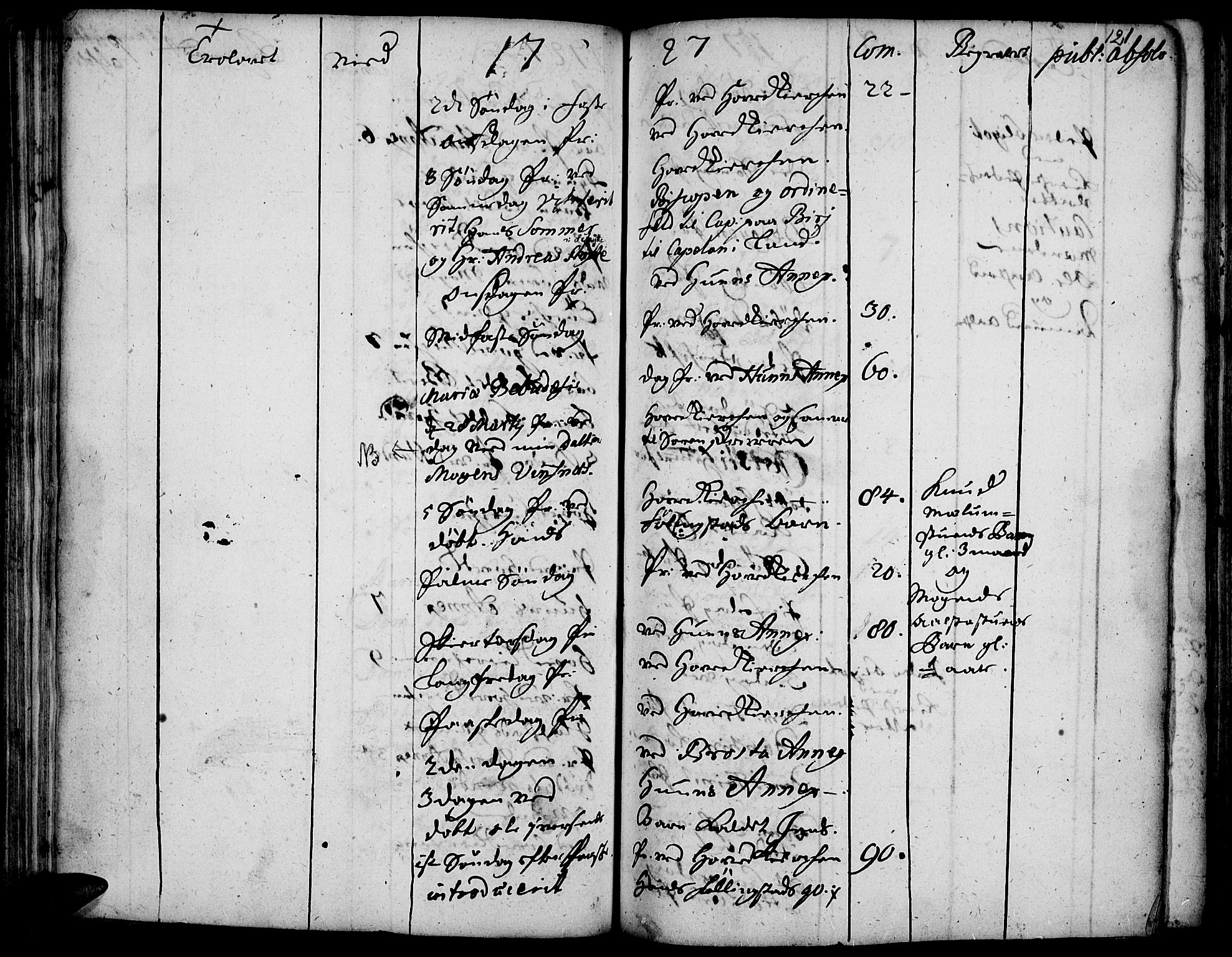 Vardal prestekontor, SAH/PREST-100/H/Ha/Haa/L0001: Parish register (official) no. 1, 1706-1748, p. 121