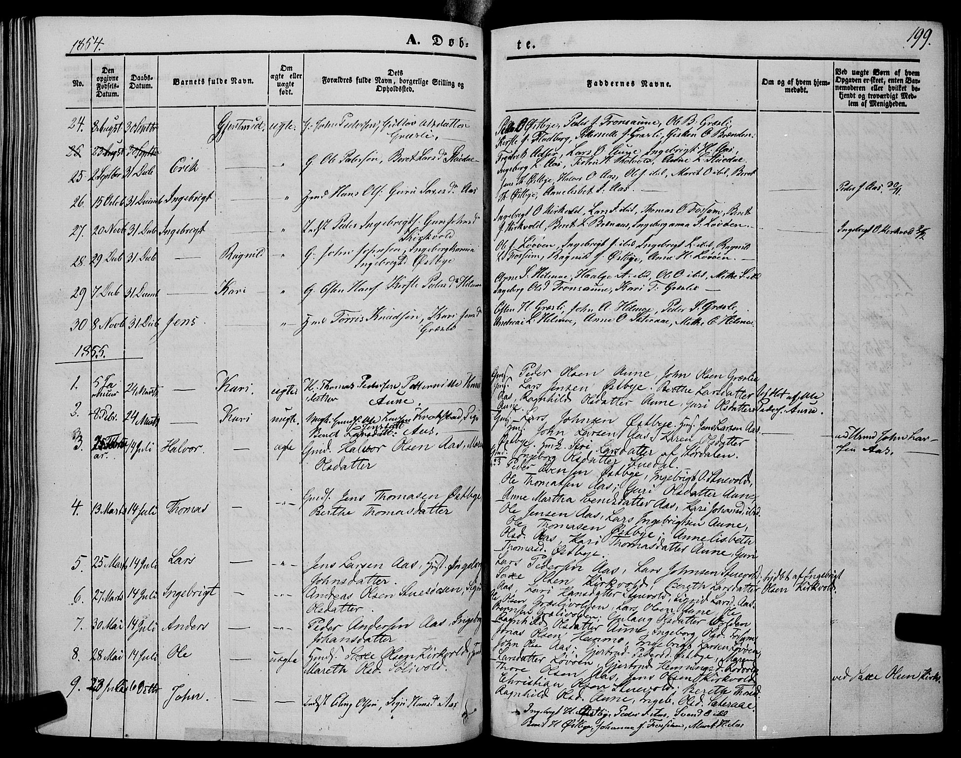 Ministerialprotokoller, klokkerbøker og fødselsregistre - Sør-Trøndelag, SAT/A-1456/695/L1146: Parish register (official) no. 695A06 /2, 1843-1859, p. 199