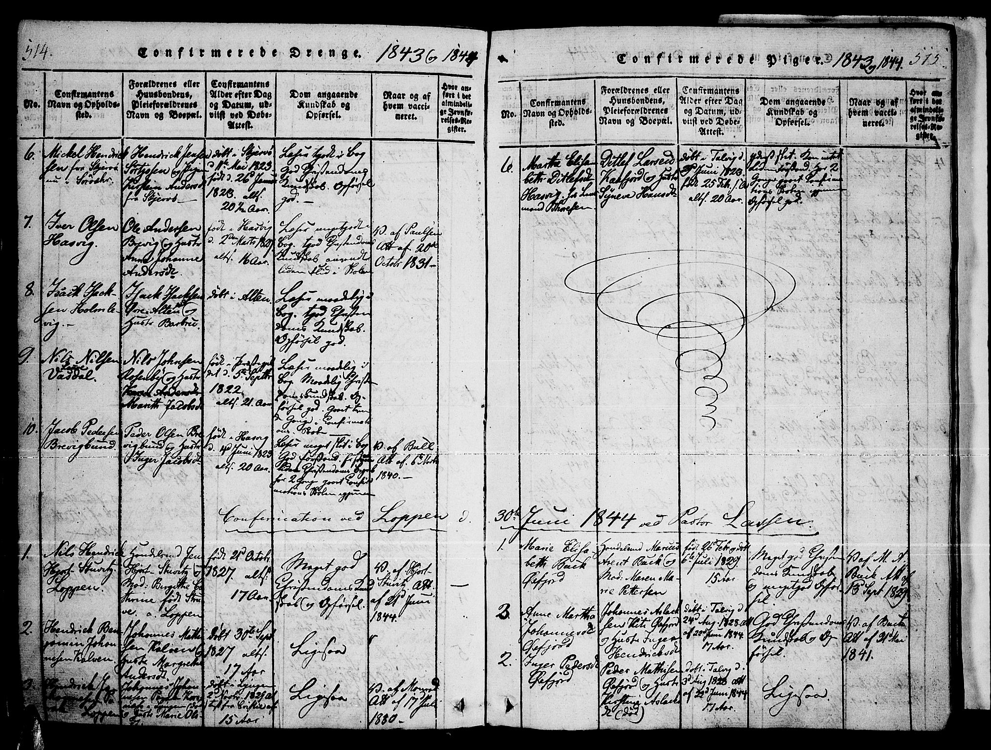 Loppa sokneprestkontor, SATØ/S-1339/H/Ha/L0003kirke: Parish register (official) no. 3, 1820-1848, p. 514-515