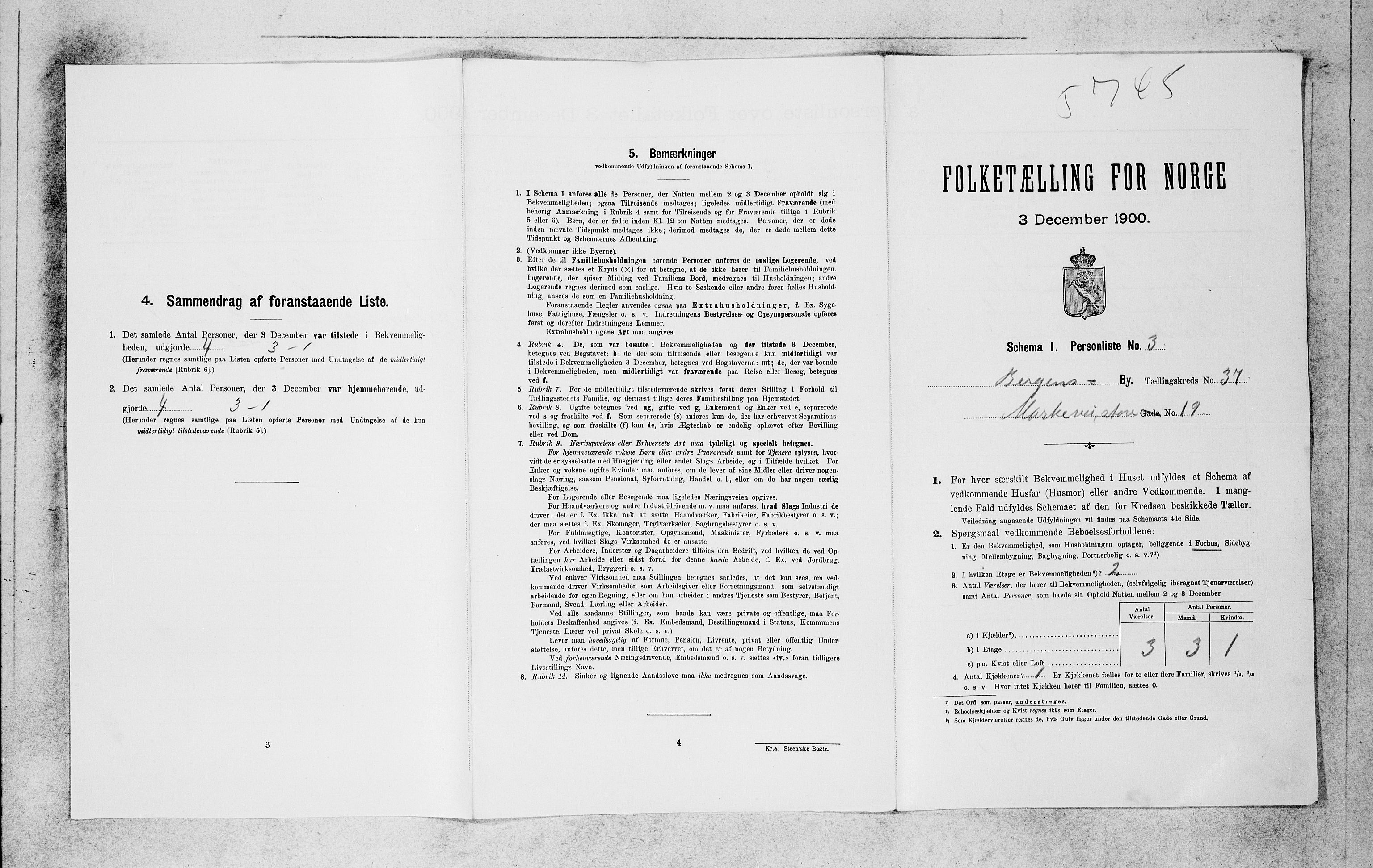 SAB, 1900 census for Bergen, 1900, p. 7213