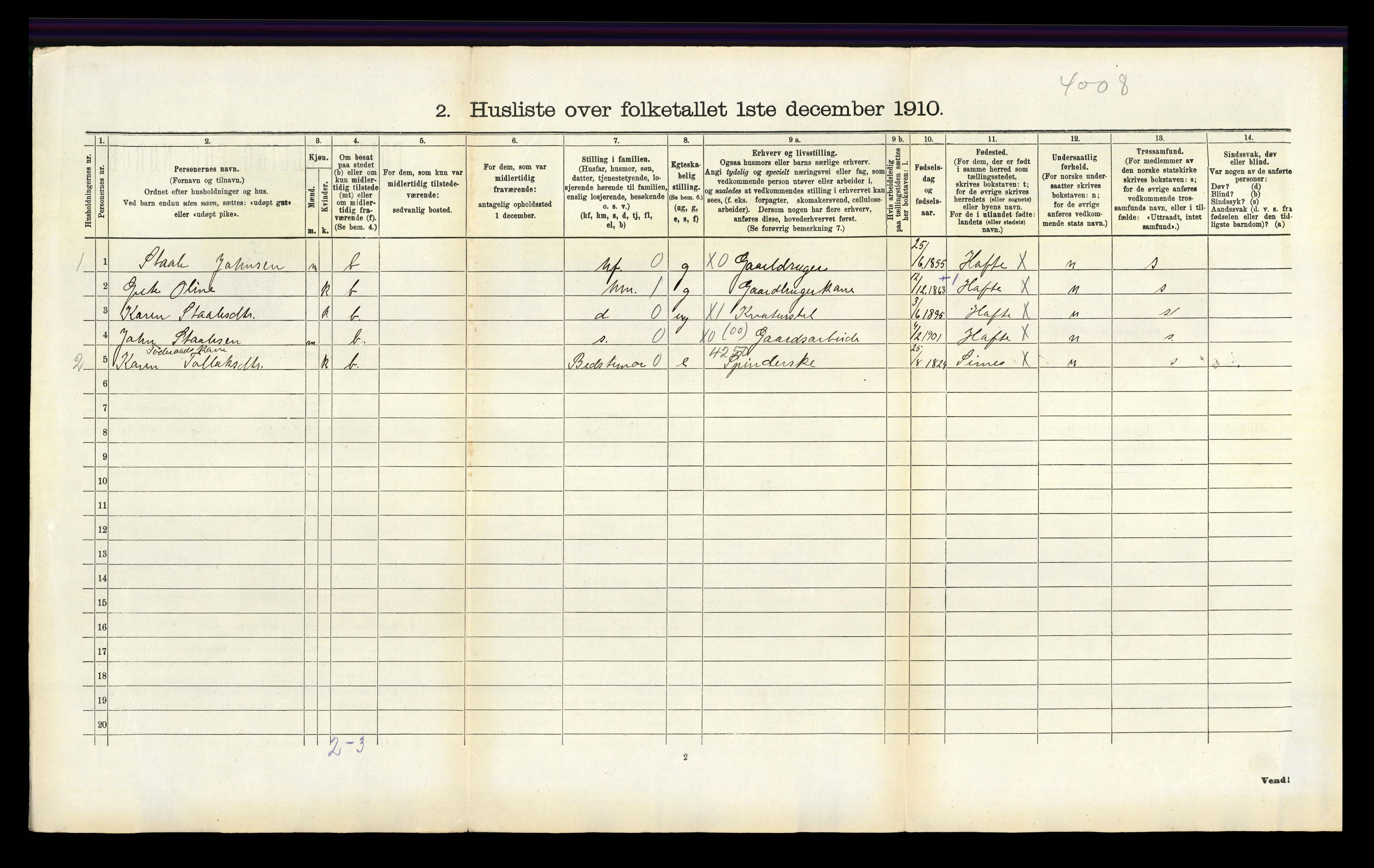 RA, 1910 census for Bakke, 1910, p. 218