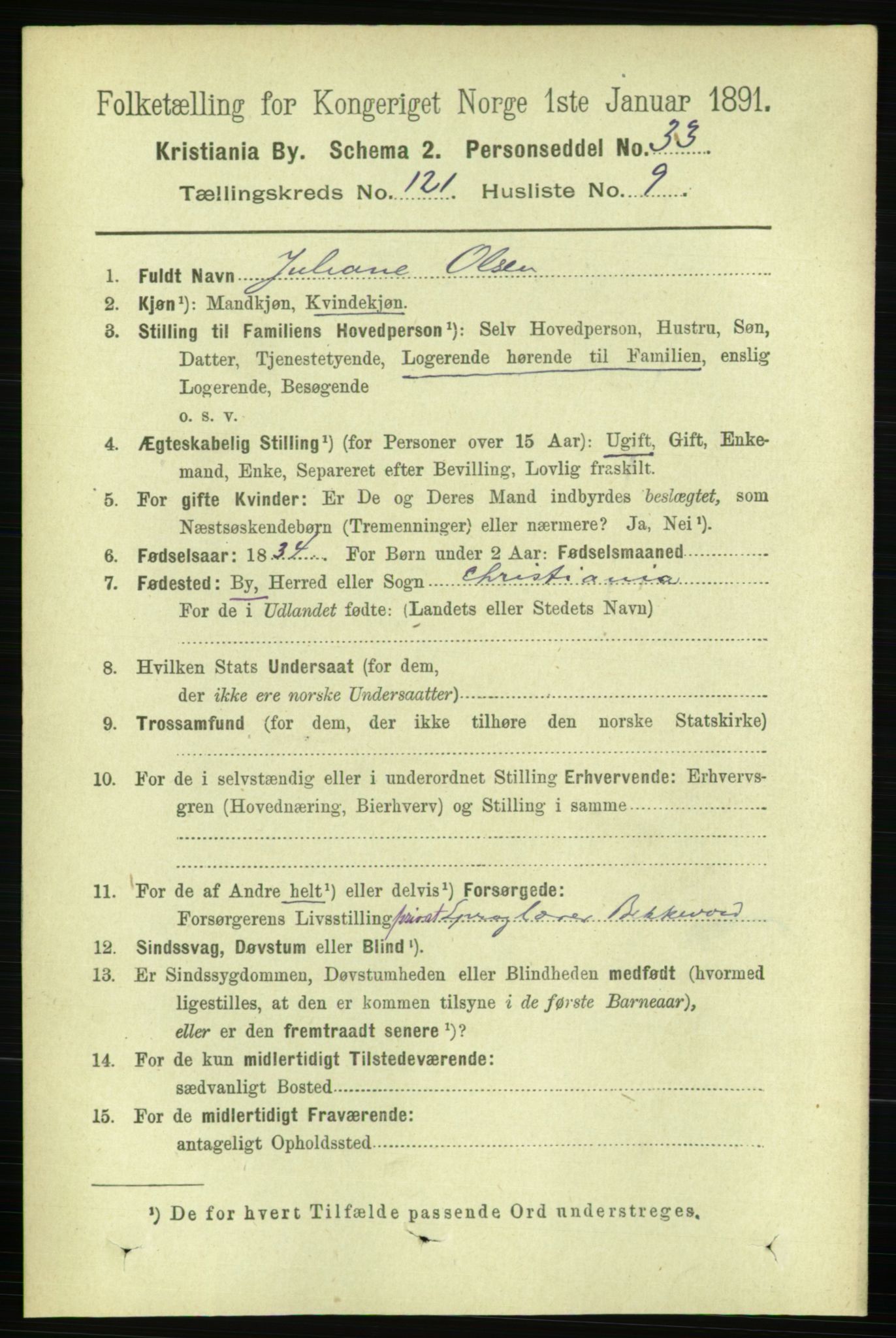 RA, 1891 census for 0301 Kristiania, 1891, p. 64559