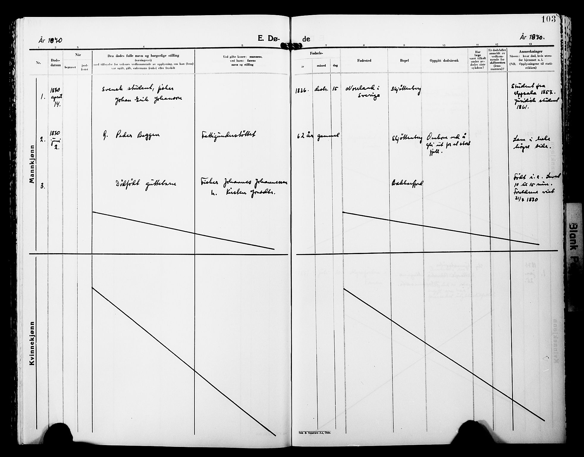 Lebesby sokneprestkontor, SATØ/S-1353/H/Ha/L0005kirke: Parish register (official) no. 5, 1870-1902, p. 103