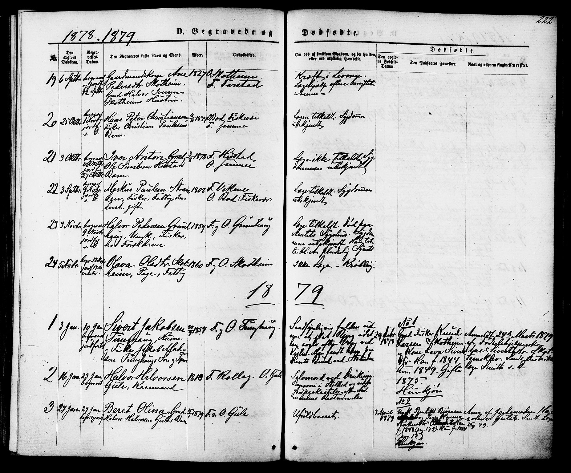 Ministerialprotokoller, klokkerbøker og fødselsregistre - Møre og Romsdal, AV/SAT-A-1454/566/L0768: Parish register (official) no. 566A07, 1869-1881, p. 222