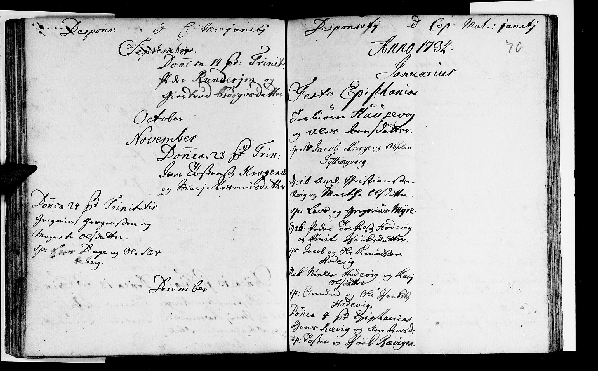 Selje sokneprestembete, AV/SAB-A-99938/H/Ha/Haa/Haaa: Parish register (official) no. A 3, 1731-1743, p. 70