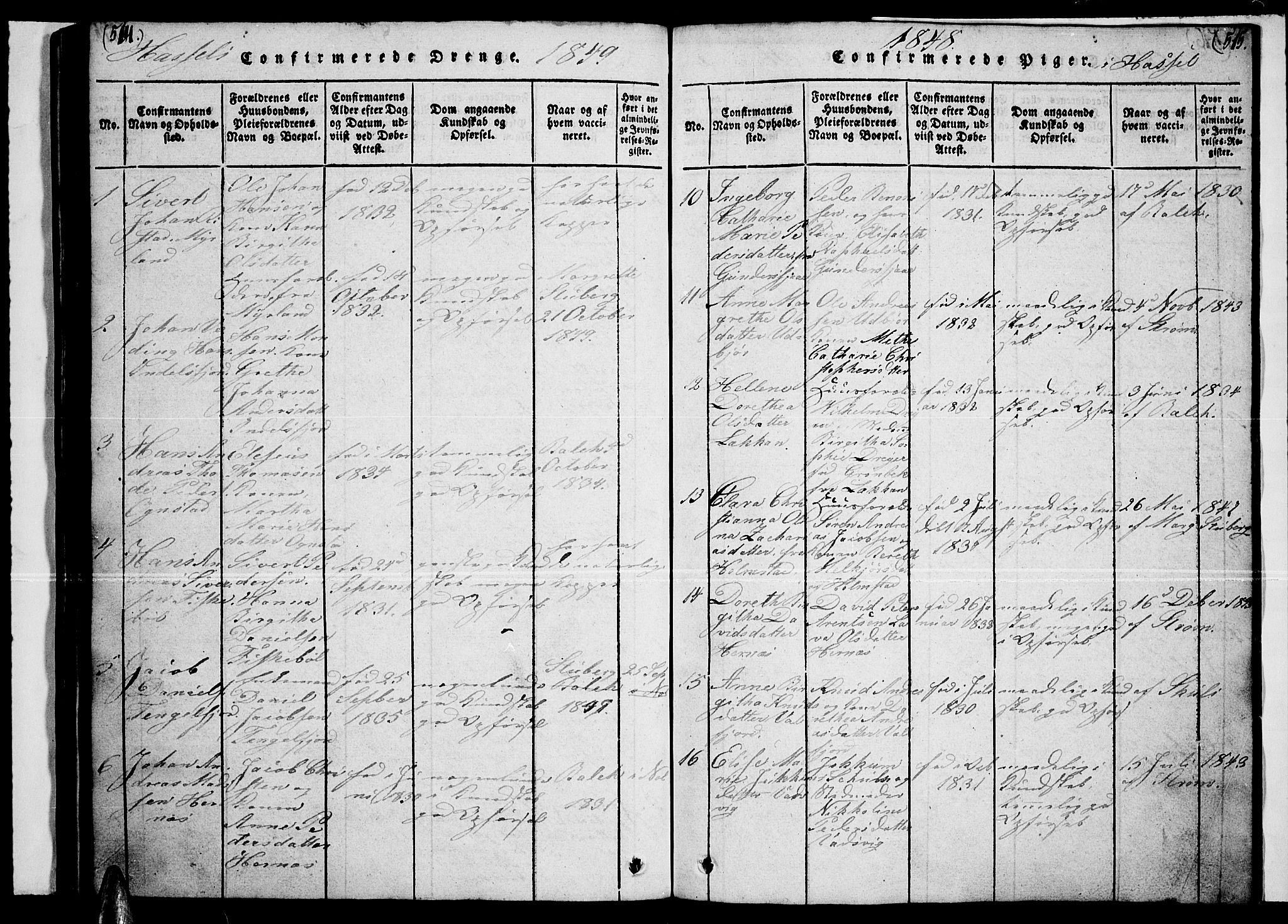 Ministerialprotokoller, klokkerbøker og fødselsregistre - Nordland, AV/SAT-A-1459/888/L1263: Parish register (copy) no. 888C02 /1, 1820-1850, p. 514-515